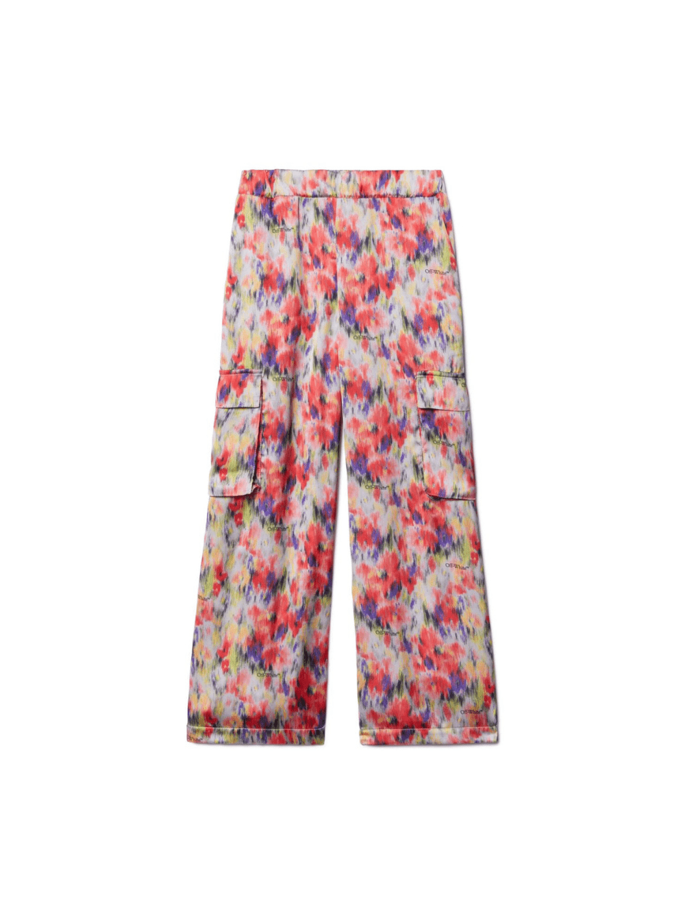 Cargo per bambina Off - White Kids multicolore in crepe de chine con stampa all - over - Rubino Kids