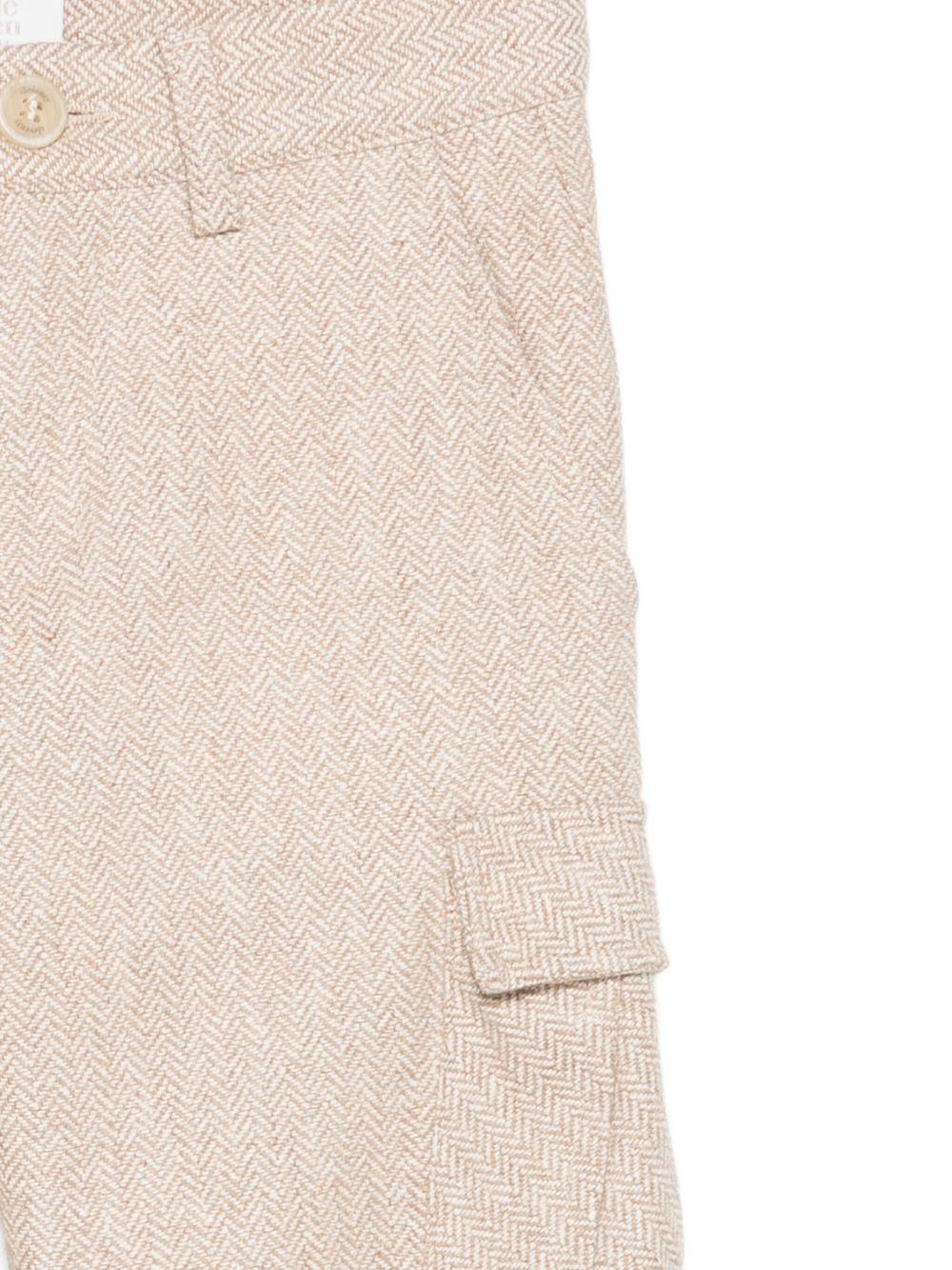 Cargo per bambino Eleventy Kids beige con motivo pied - de - poule - Rubino Kids