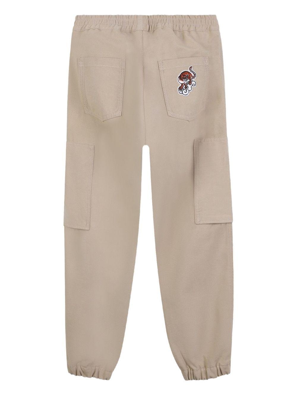 Cargo per bambino Kenzo Kids beige con tasche cargo laterali - Rubino Kids