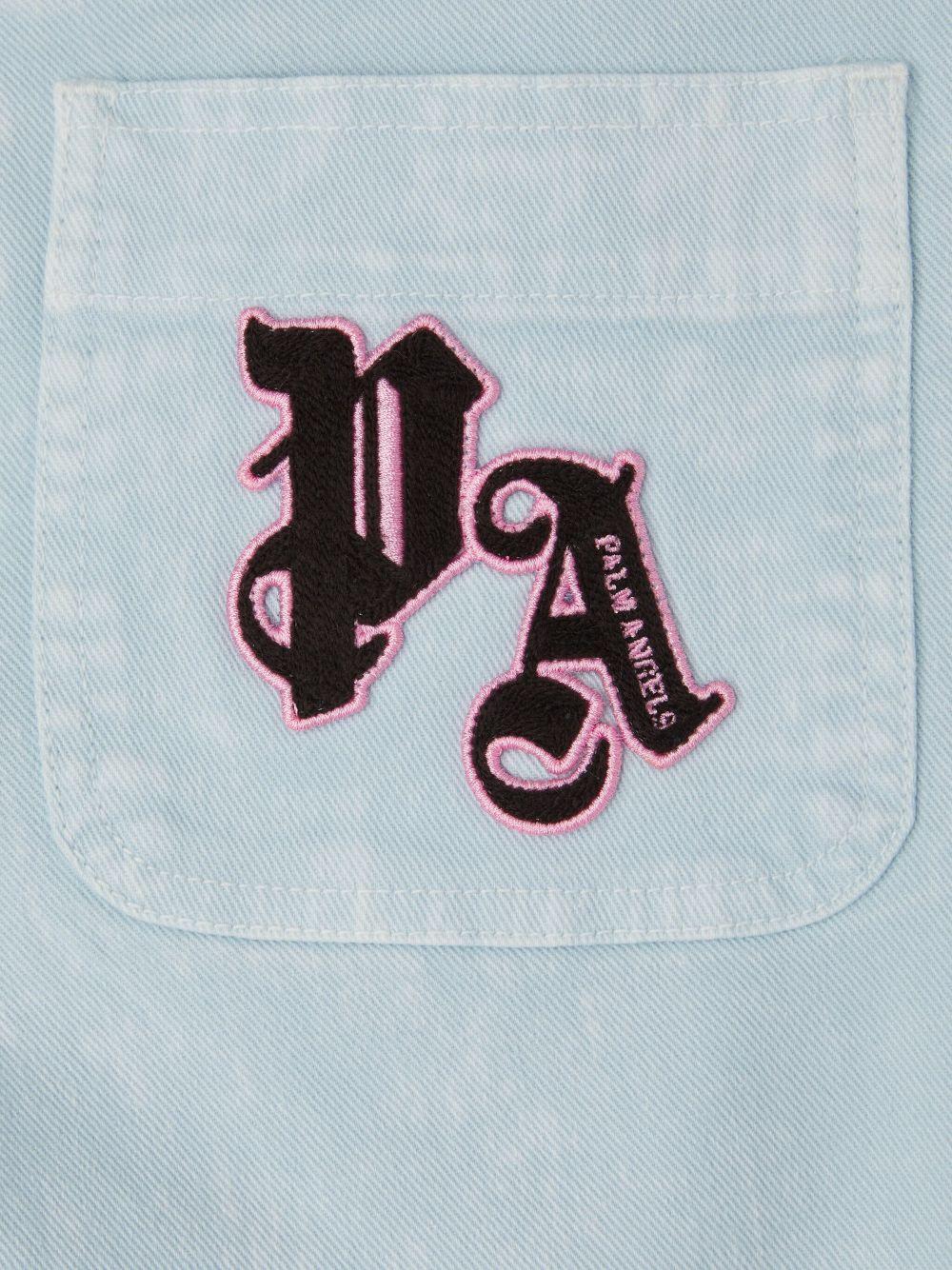 Cargo per bambino Palm Angels Kids azzurro con stampa - Rubino Kids