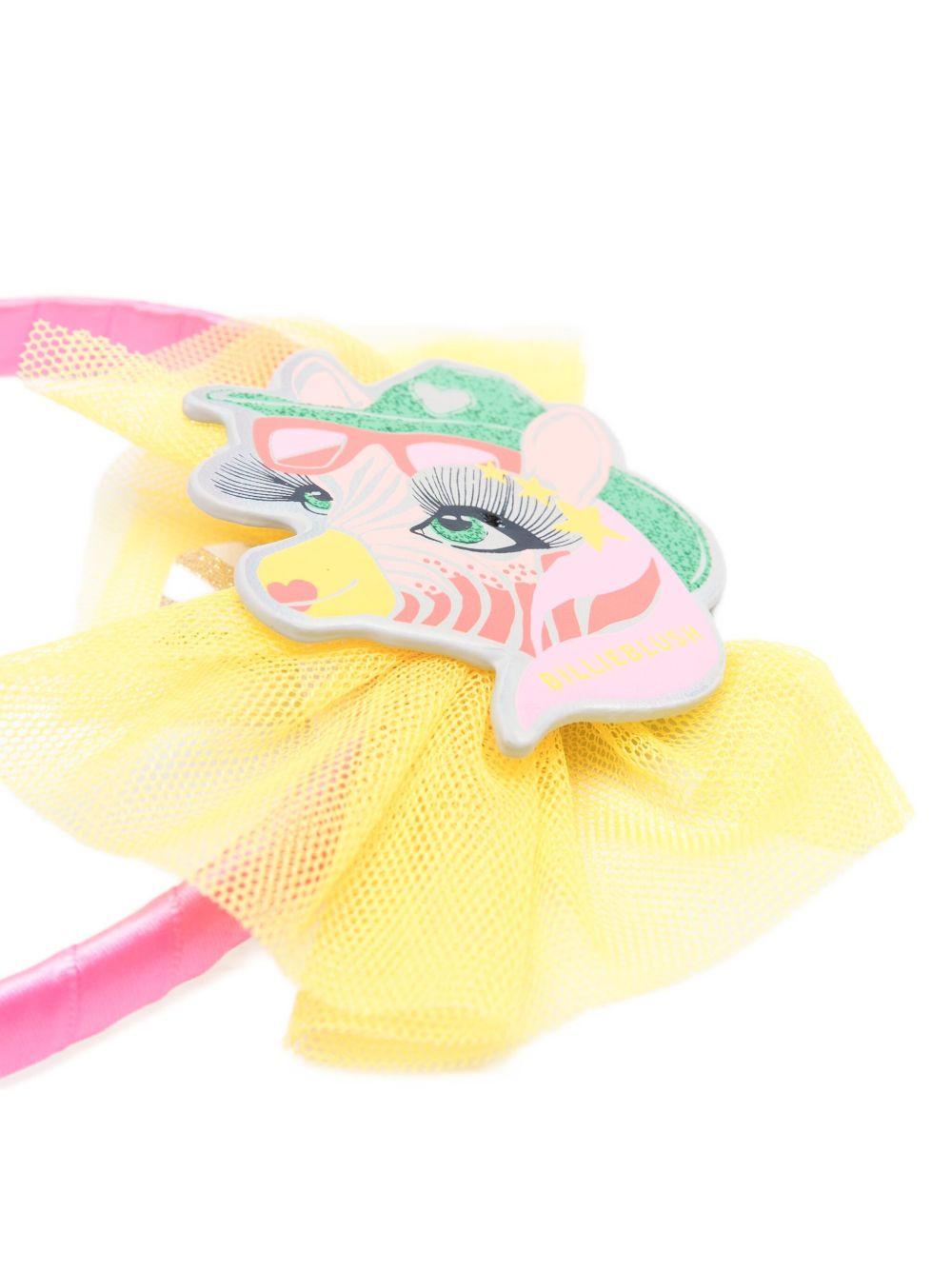 Cerchietto per bambina Billieblush fucsia in raso con motivo zebrato - Rubino Kids