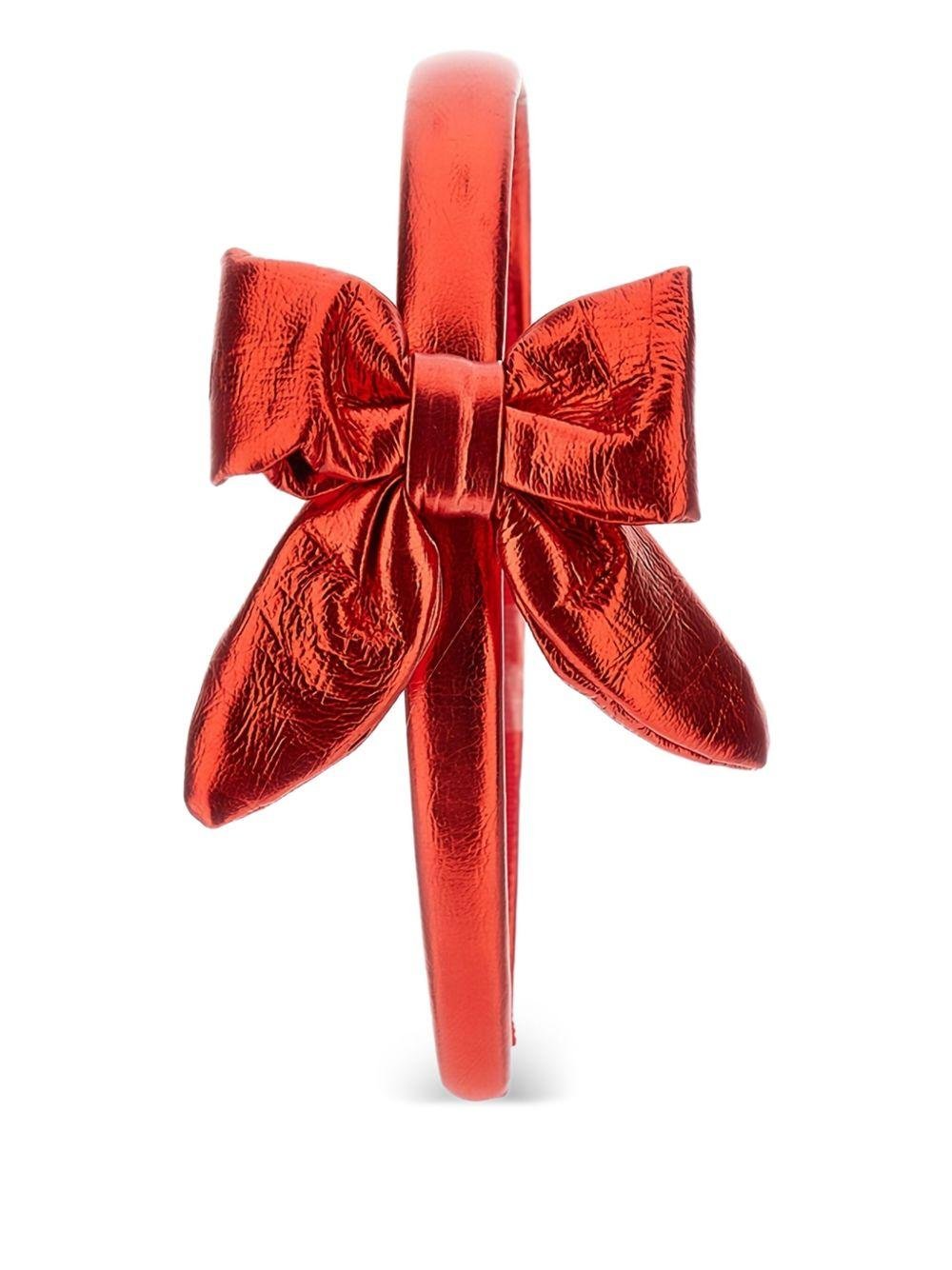 Cerchietto per bambina Monnalisa rosso con fiocco metalizzato - Rubino Kids