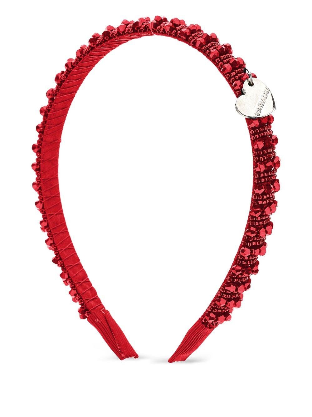 Cerchietto per bambina Monnalisa rosso con perline - Rubino Kids