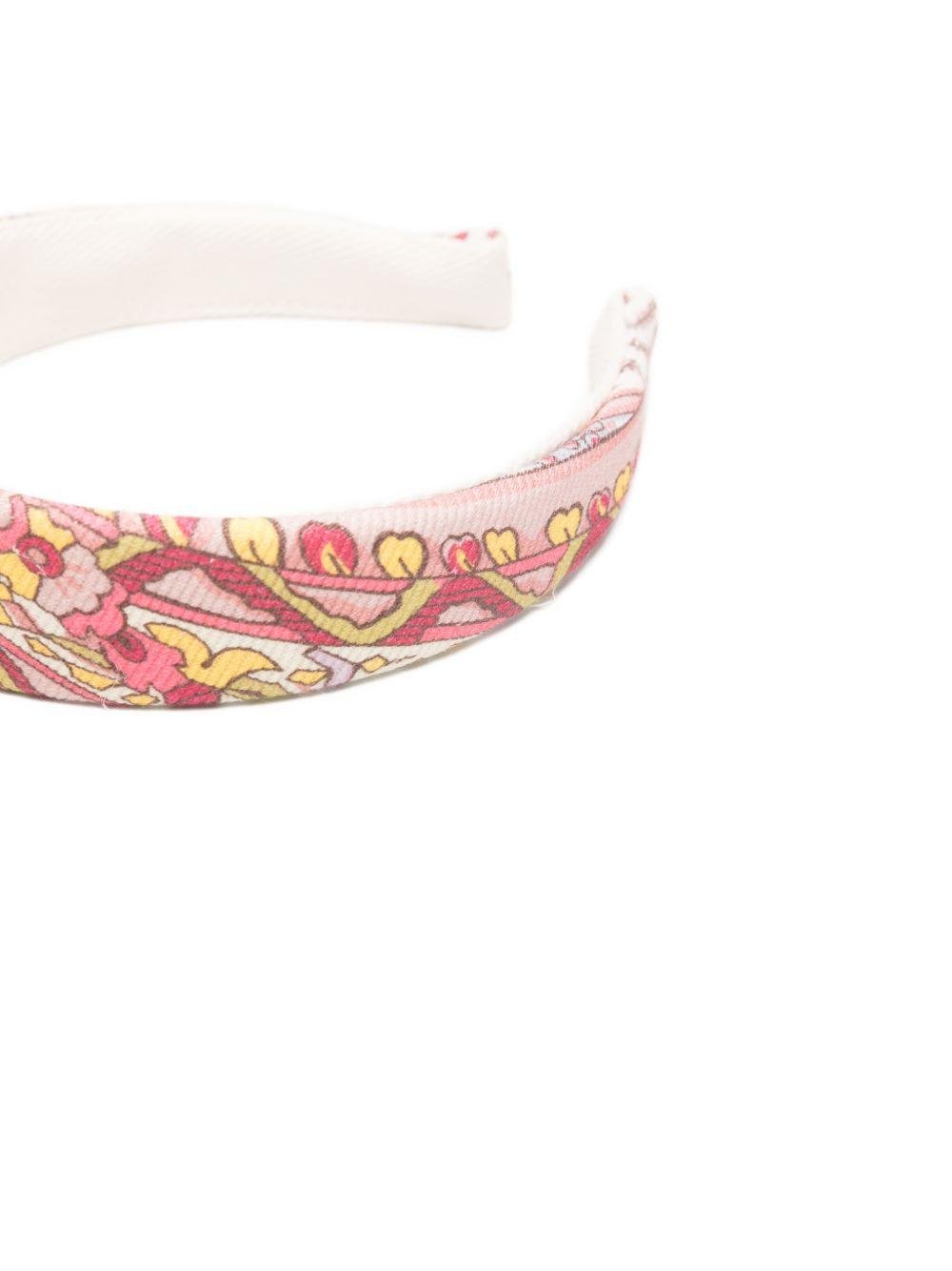 Cerchietto per capelli per bambina Etro Kids rosa con stampa floreale - Rubino Kids