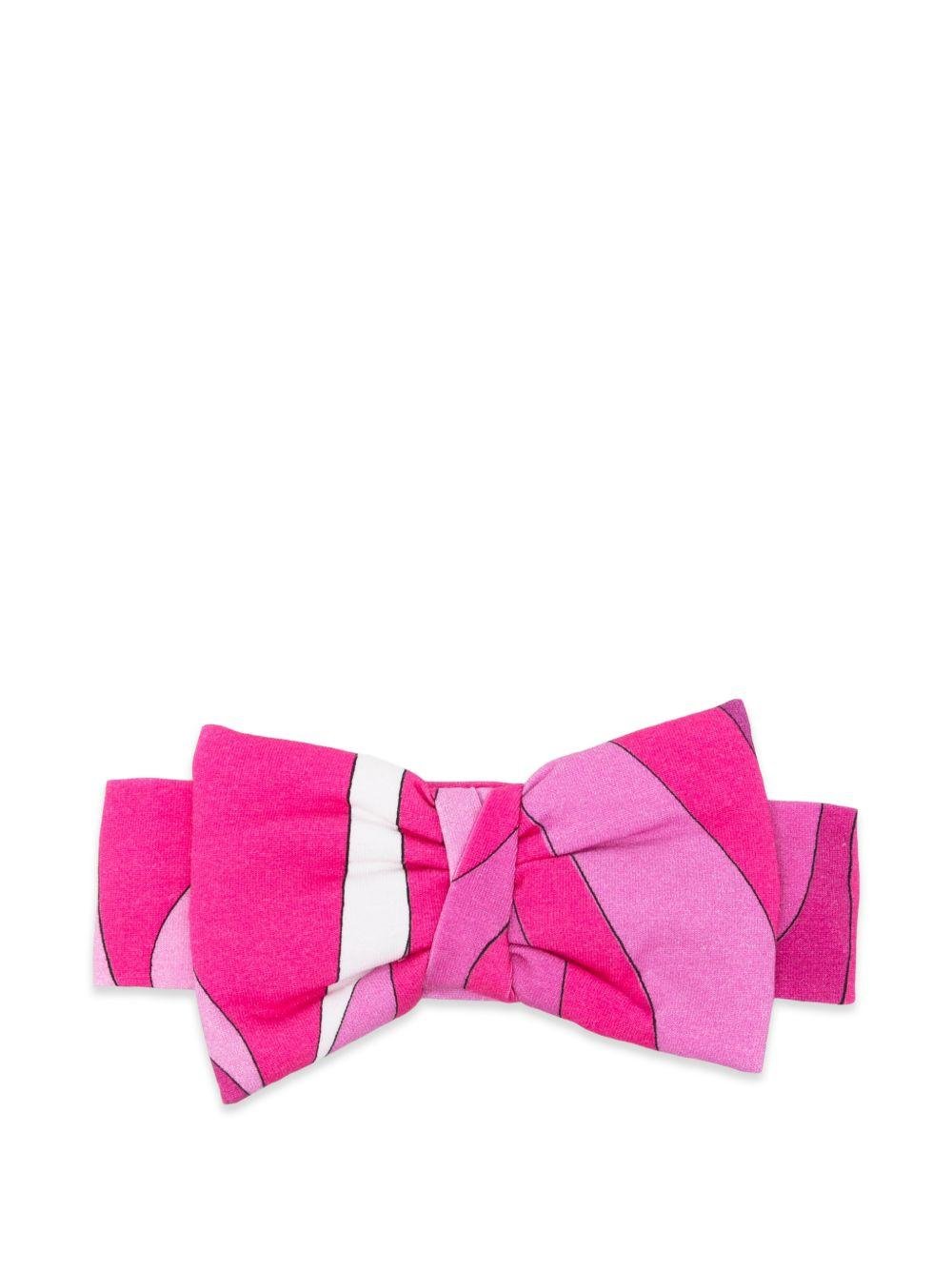Cerchietto per neonata Emilio Pucci Junior fucsia on fiocco - Rubino Kids