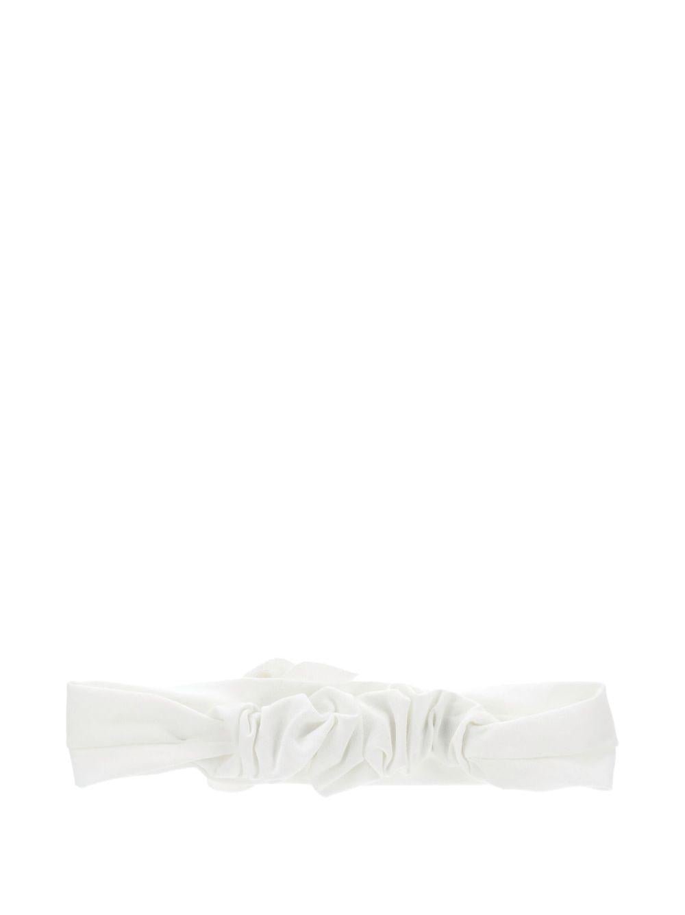 Cerchietto per neonata Monnalisa bianco con applicazione a fiori - Rubino Kids