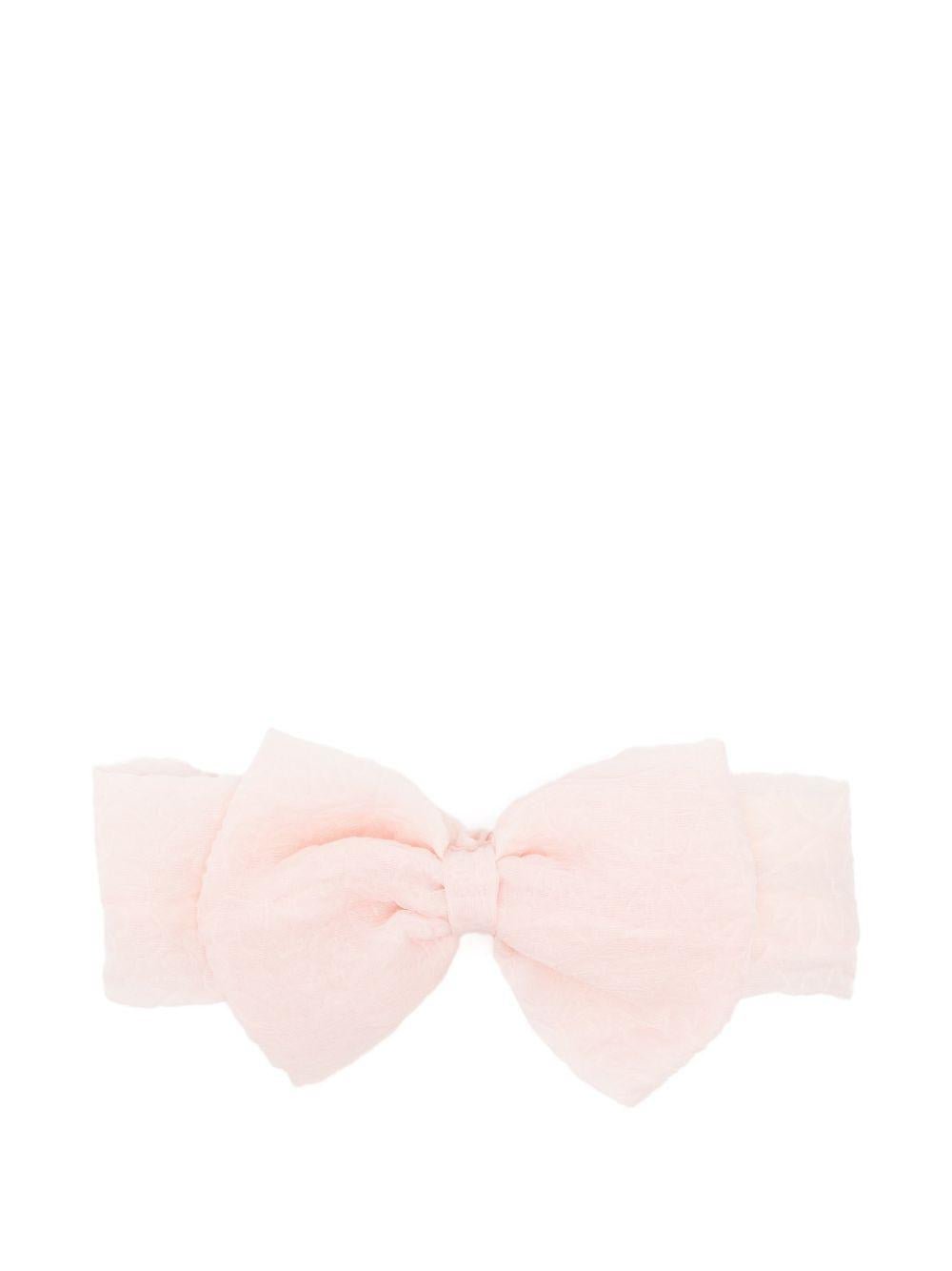 Cerchietto per neonata Simonetta rosa chiaro con fiocco - Rubino Kids