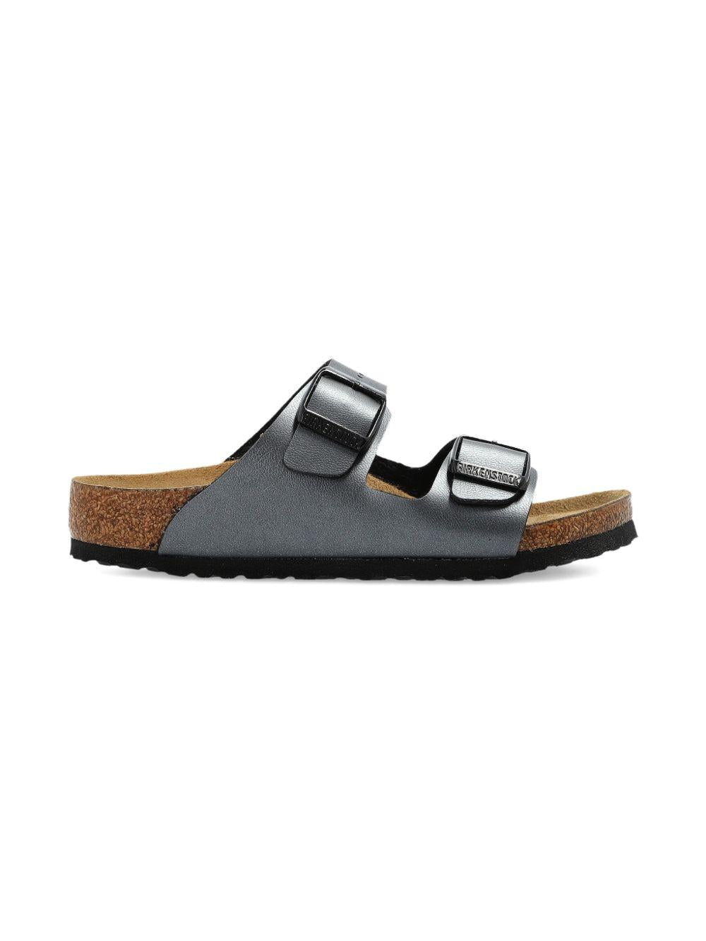 Ciabatte Arizona per bambini Birkenstock Kids grigio con doppia fibbia - Rubino Kids