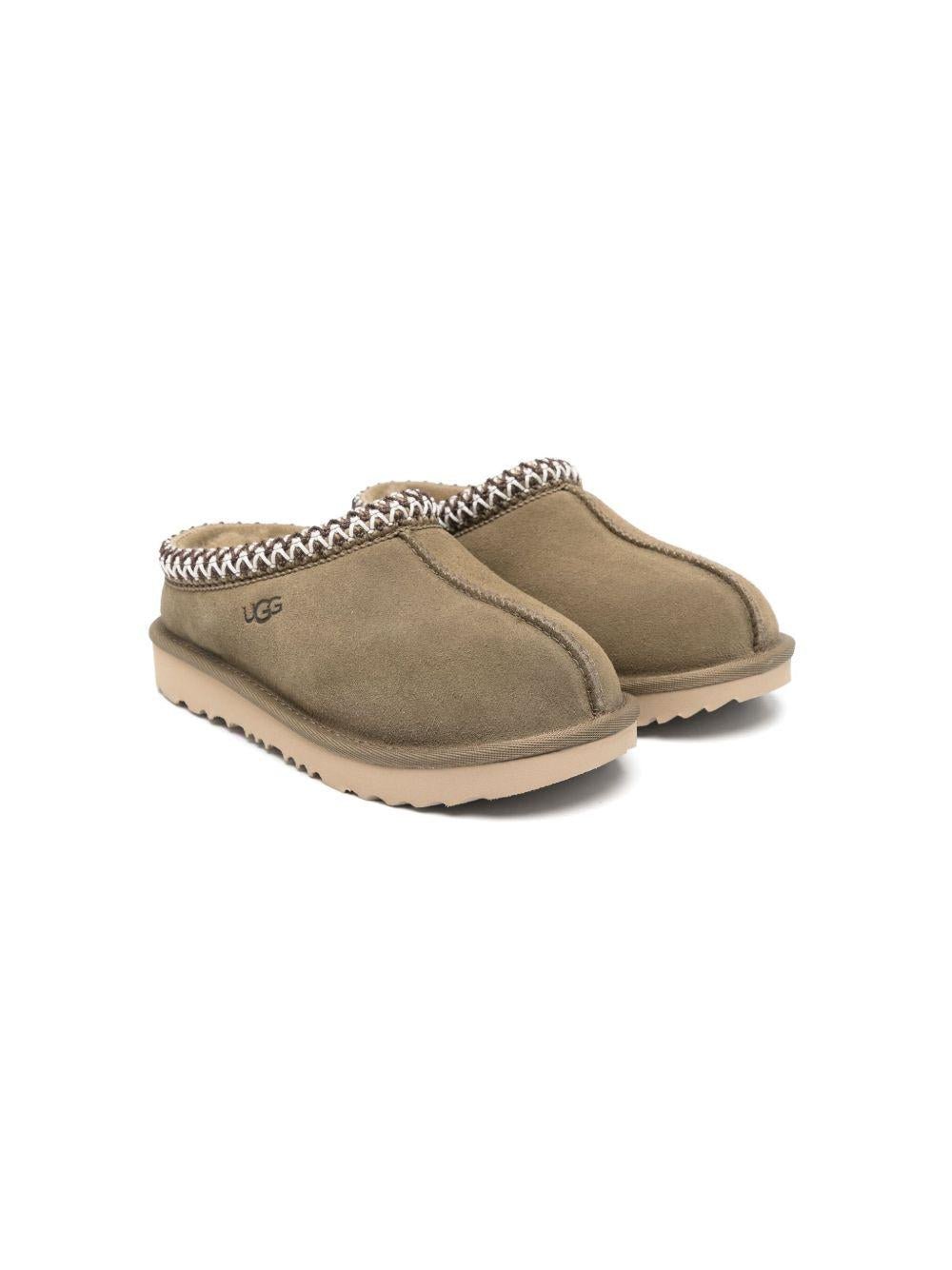 Ciabatte K Tasman II per bambina UGG Kids marroni con logo laterale inciso - Rubino Kids