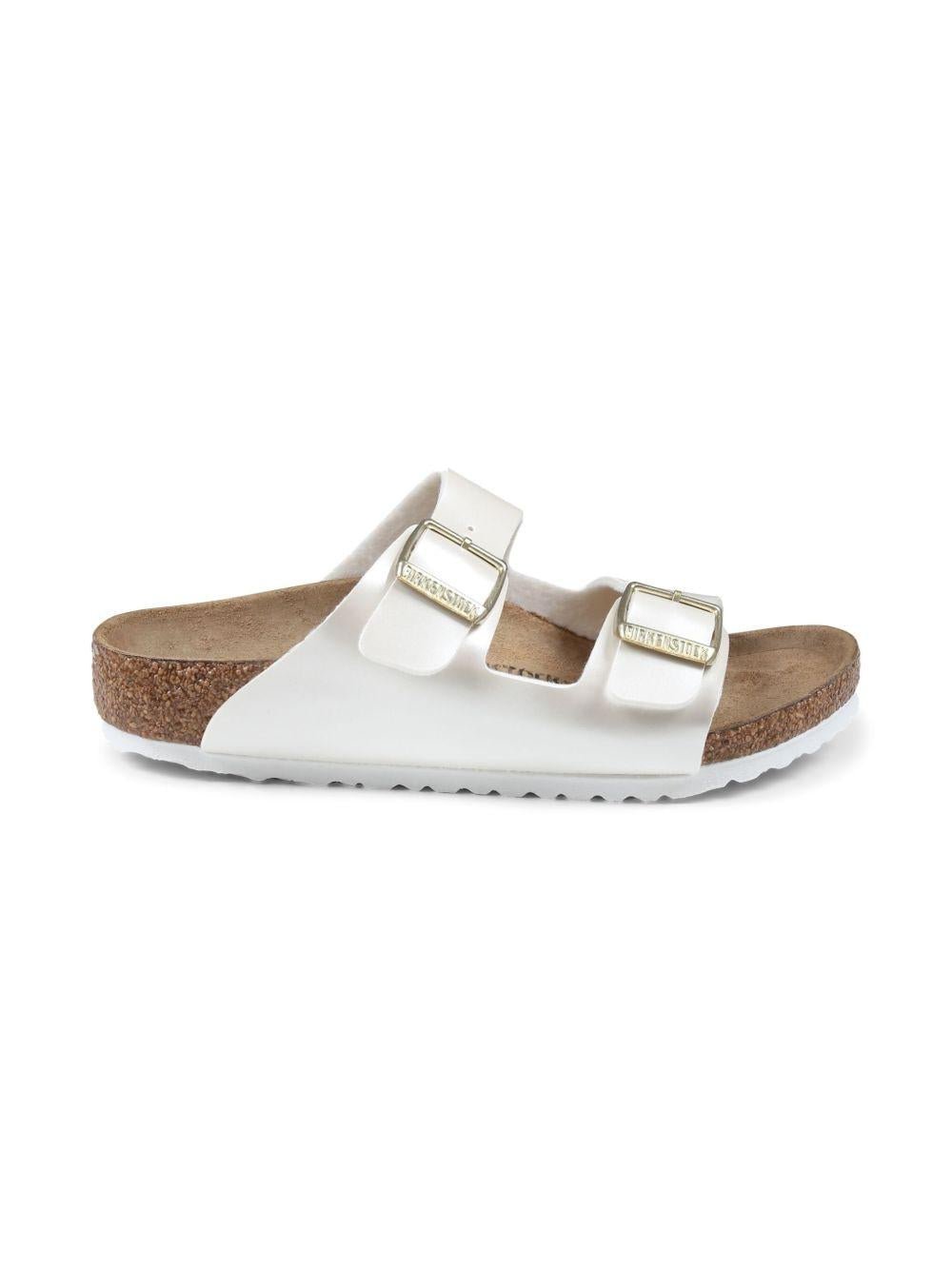 Ciabatte per bambina Birkenstock Kids Arizona bianco con doppia chiusura con fibbia - Rubino Kids