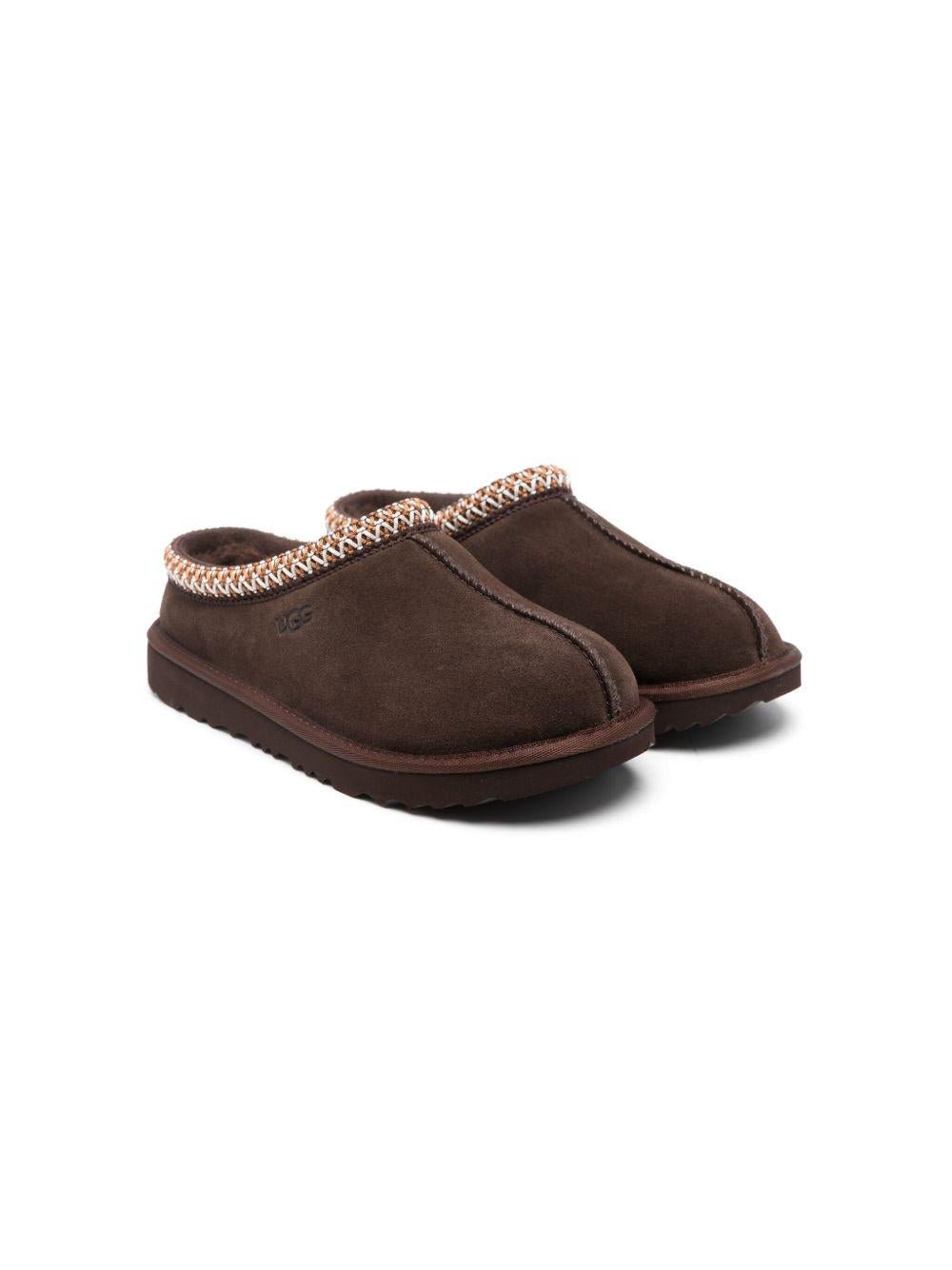 Ciabatte Tasman II Dusted Cocoa per bambina UGG Kids marroni con cuciture a contrasto - Rubino Kids