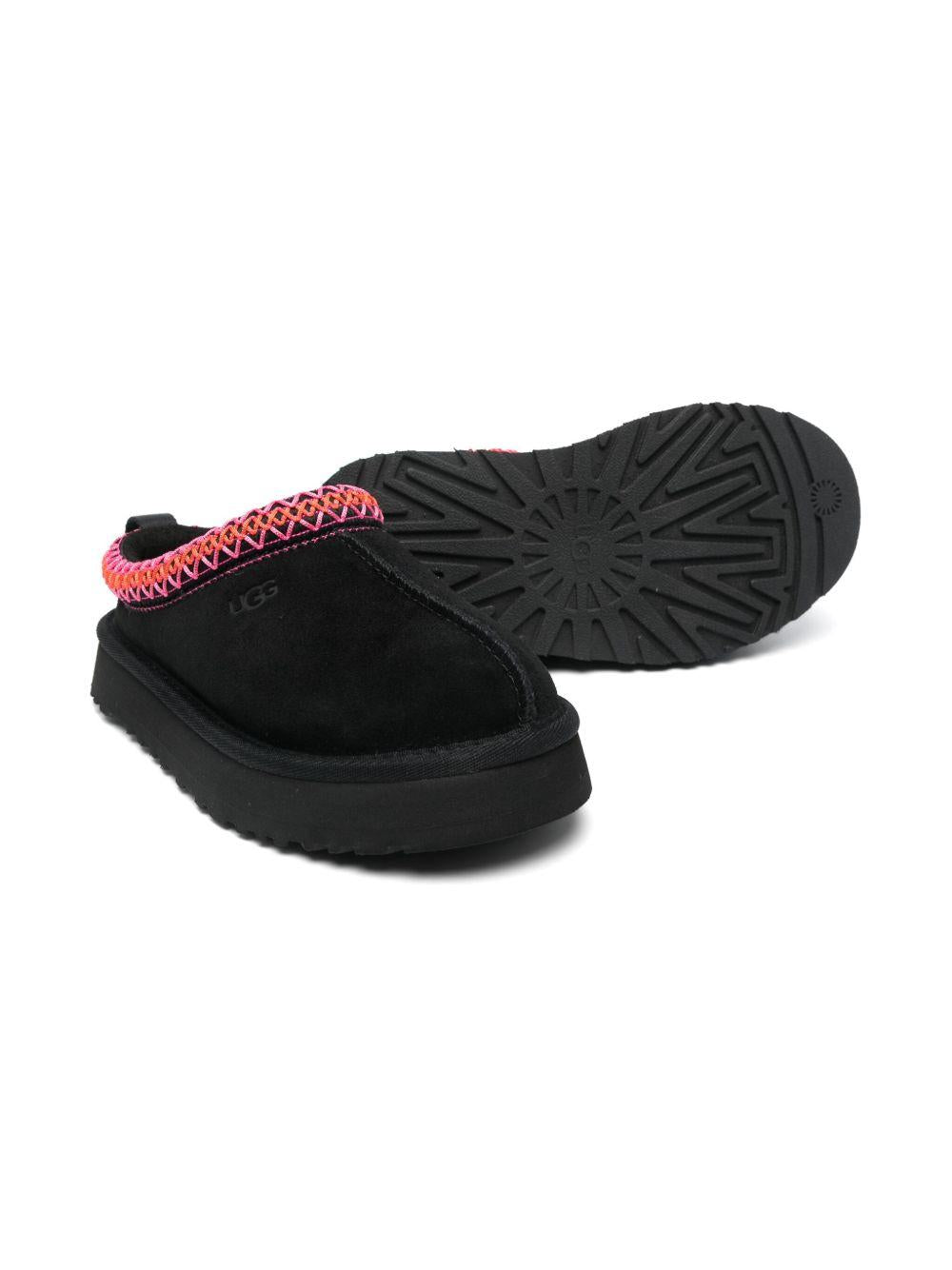 Ciabatte Tazz per bambina UGG KIds nere con logo laterale inciso - Rubino Kids