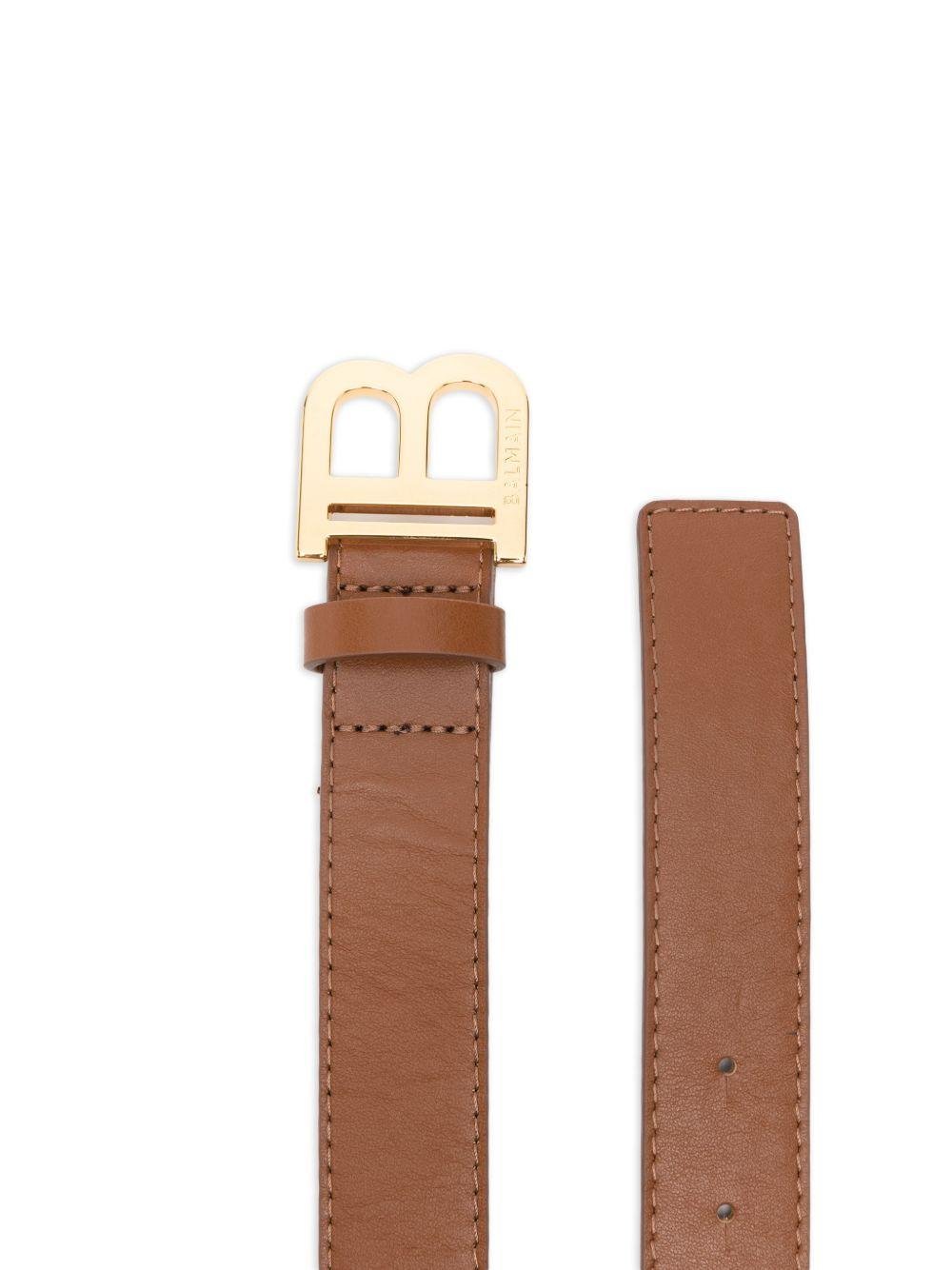 Cintura per bambina Balmain Kids marrone chiaro con fibbia - Rubino Kids