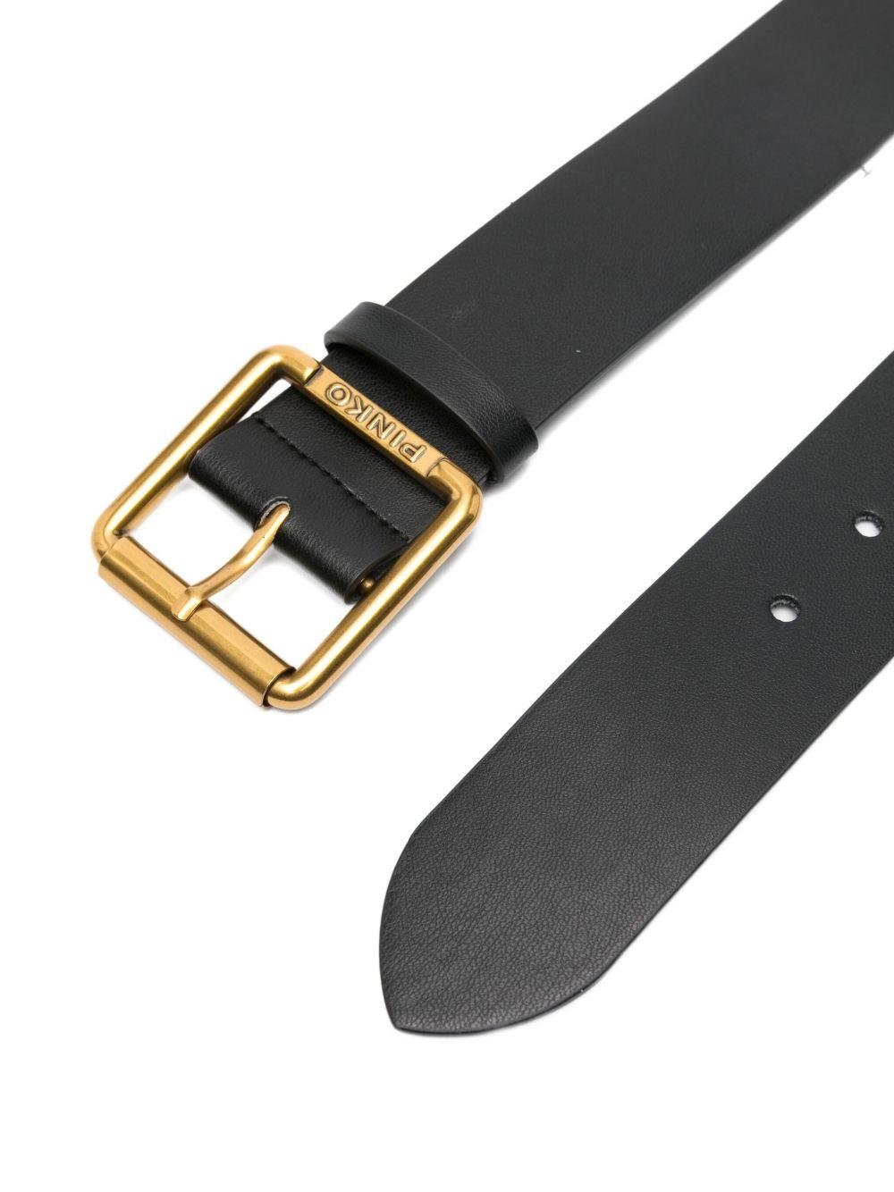 Cintura per bambina Pinko Kids nera con logo inciso - Rubino Kids