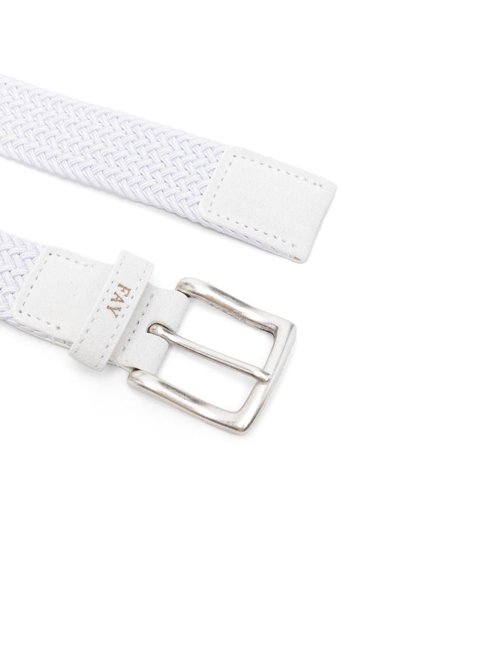 Cintura per bambino Fay Kids bianca con design intrecciato - Rubino Kids