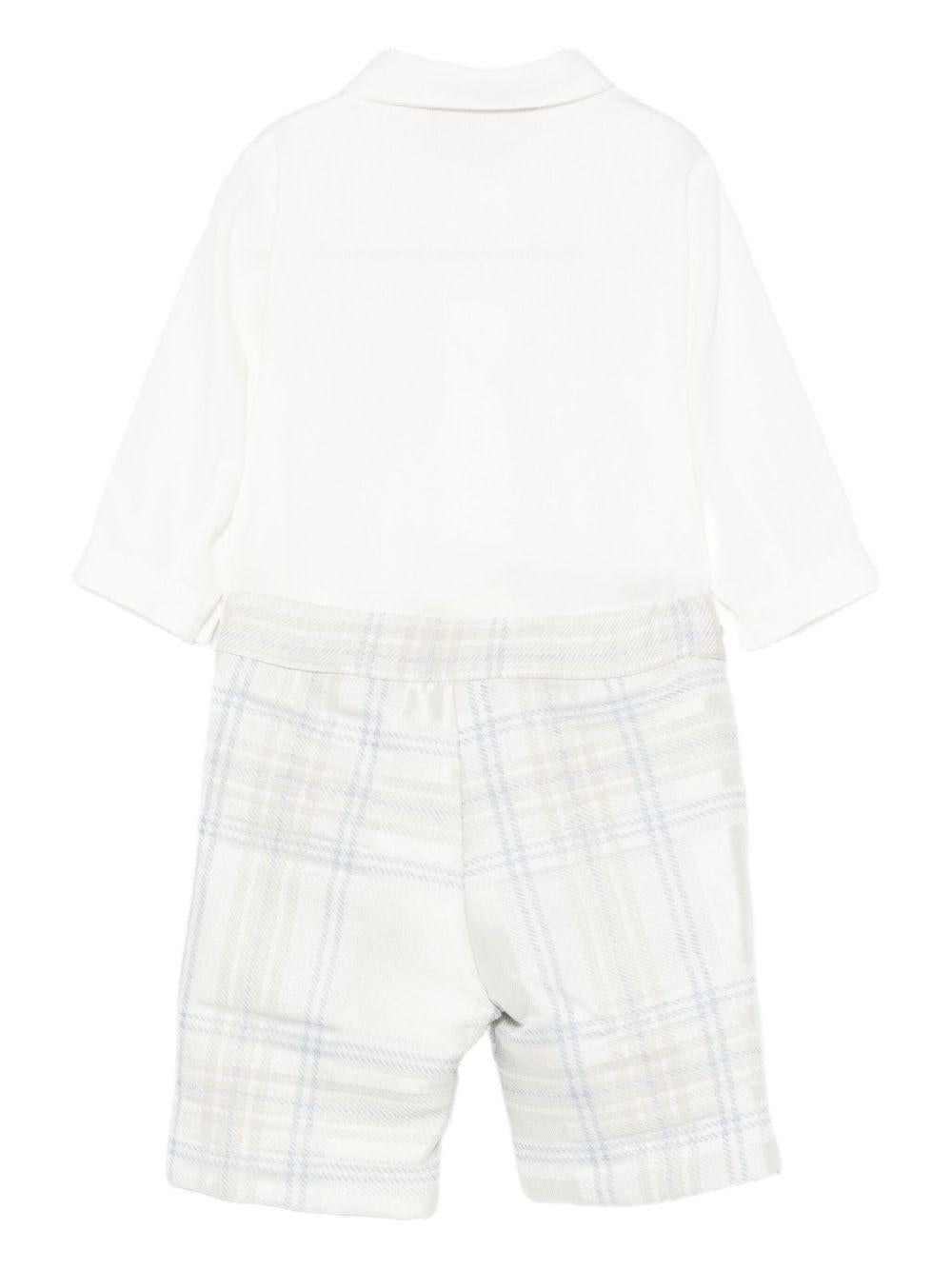 Completo camicia e pantaloncini per neonato La Stupenderia azzurro con motivo a quadri - Rubino Kids