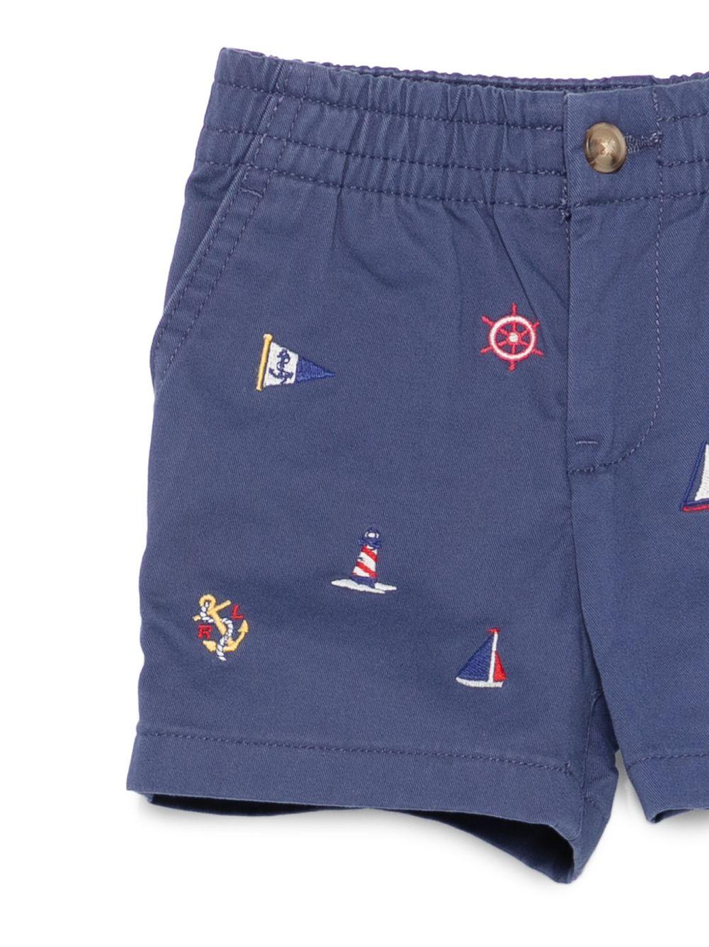 Completo camicia e shorts per neonato Polo Ralph Lauren Kids multicolor con ricamo Polo Pony - Rubino Kids