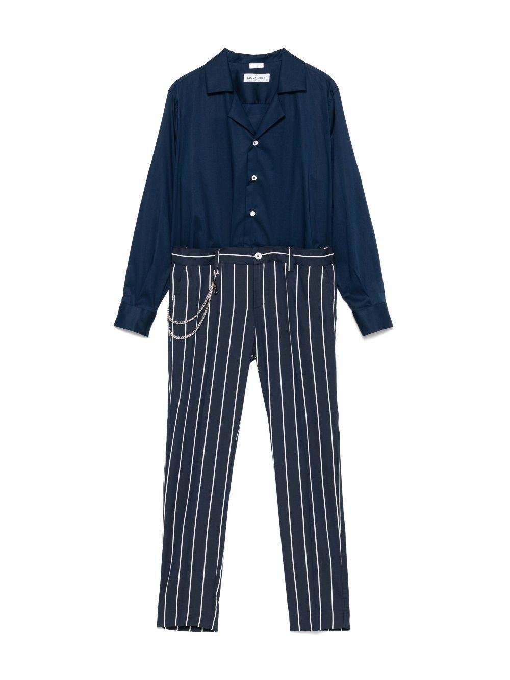 Completo comfort per bambino Colorichiari bianco e blu con chiusura monopetto - Rubino Kids