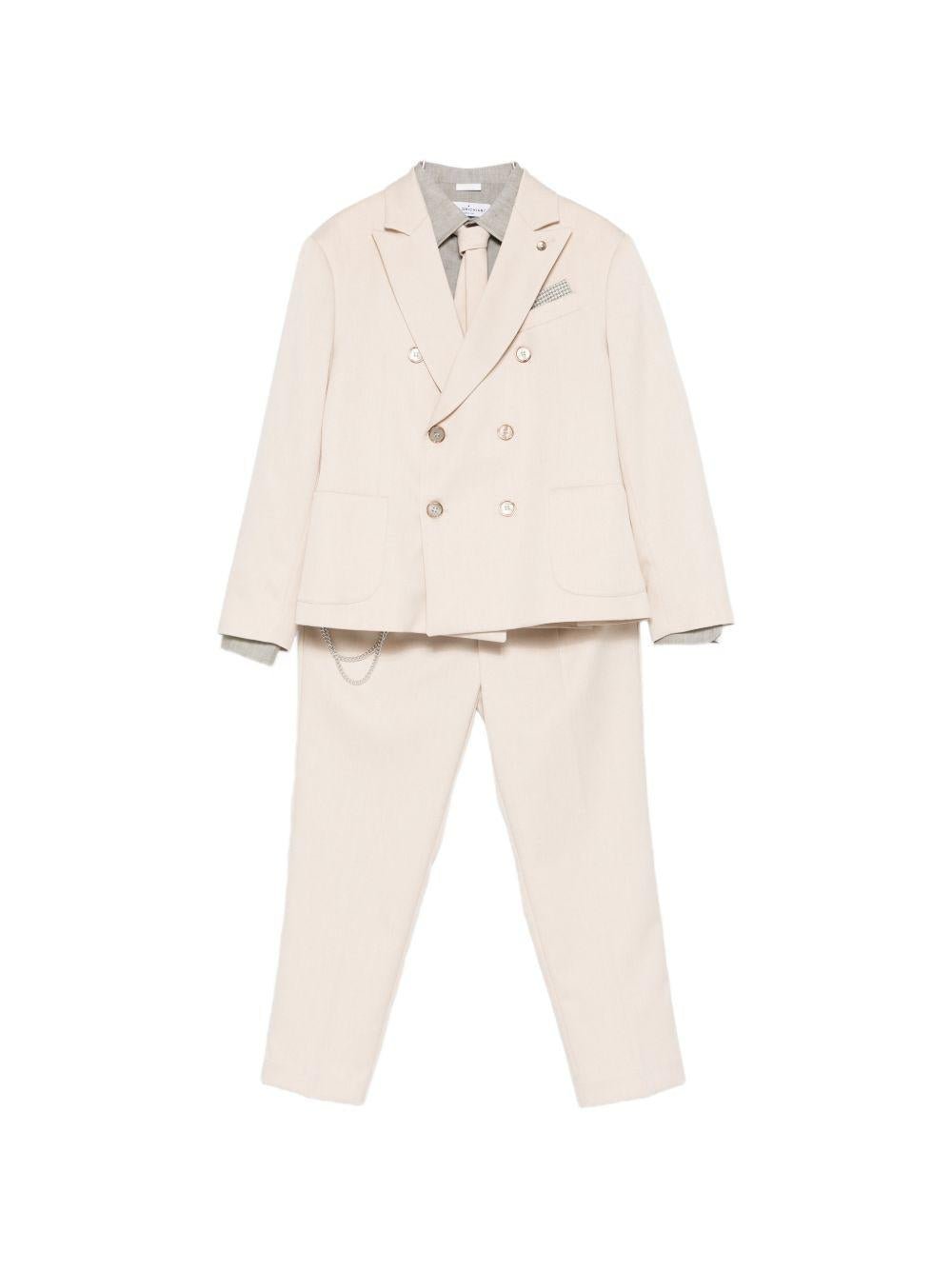 Completo confort per bambino Colorichiari beige a doppiopetto - Rubino Kids