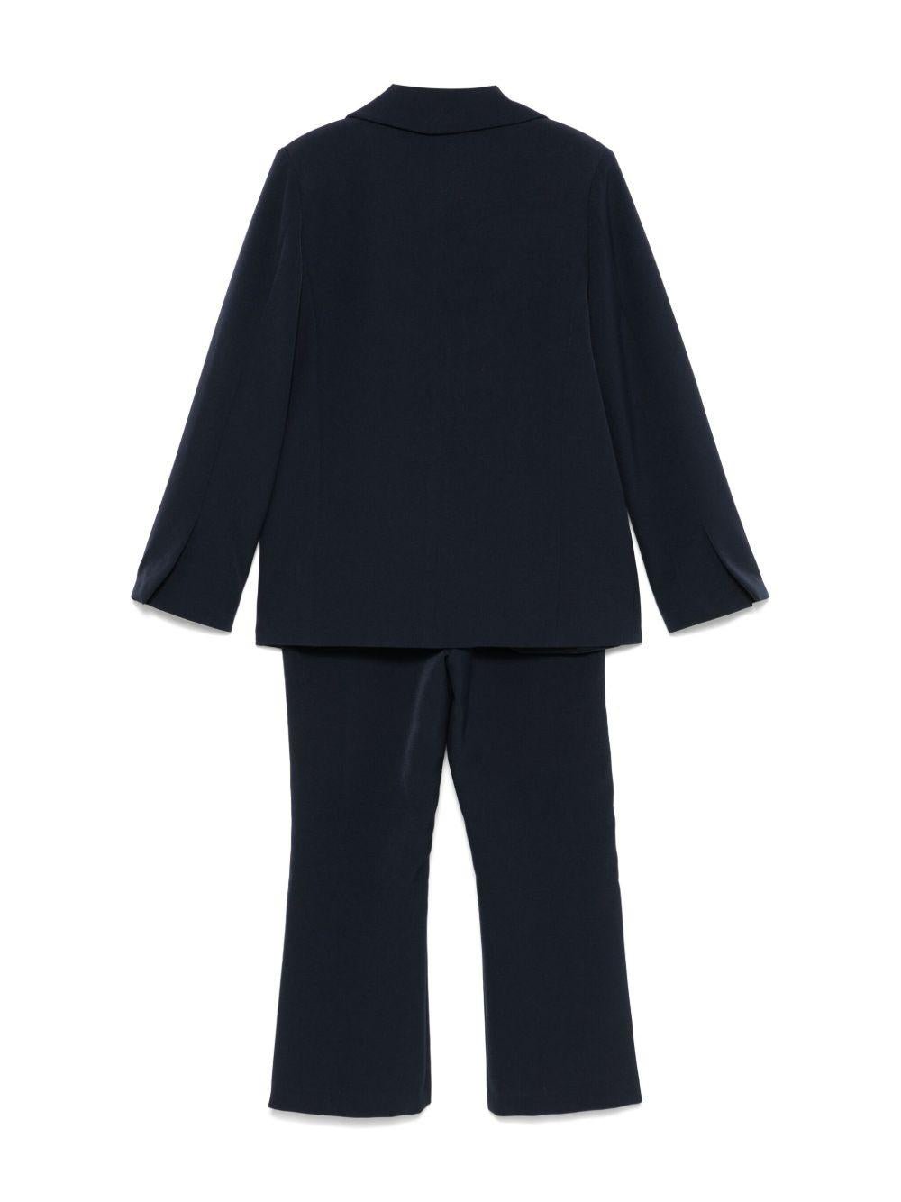 Completo per bambina John Richmond Junior blu monopetto con tasca a filetto sul petto - Rubino Kids