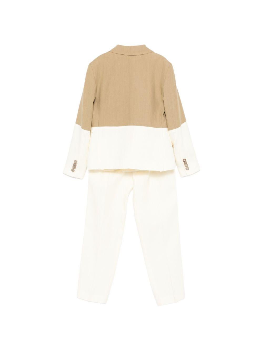 Completo per bambino Colorichiari beige con design color - block - Rubino Kids