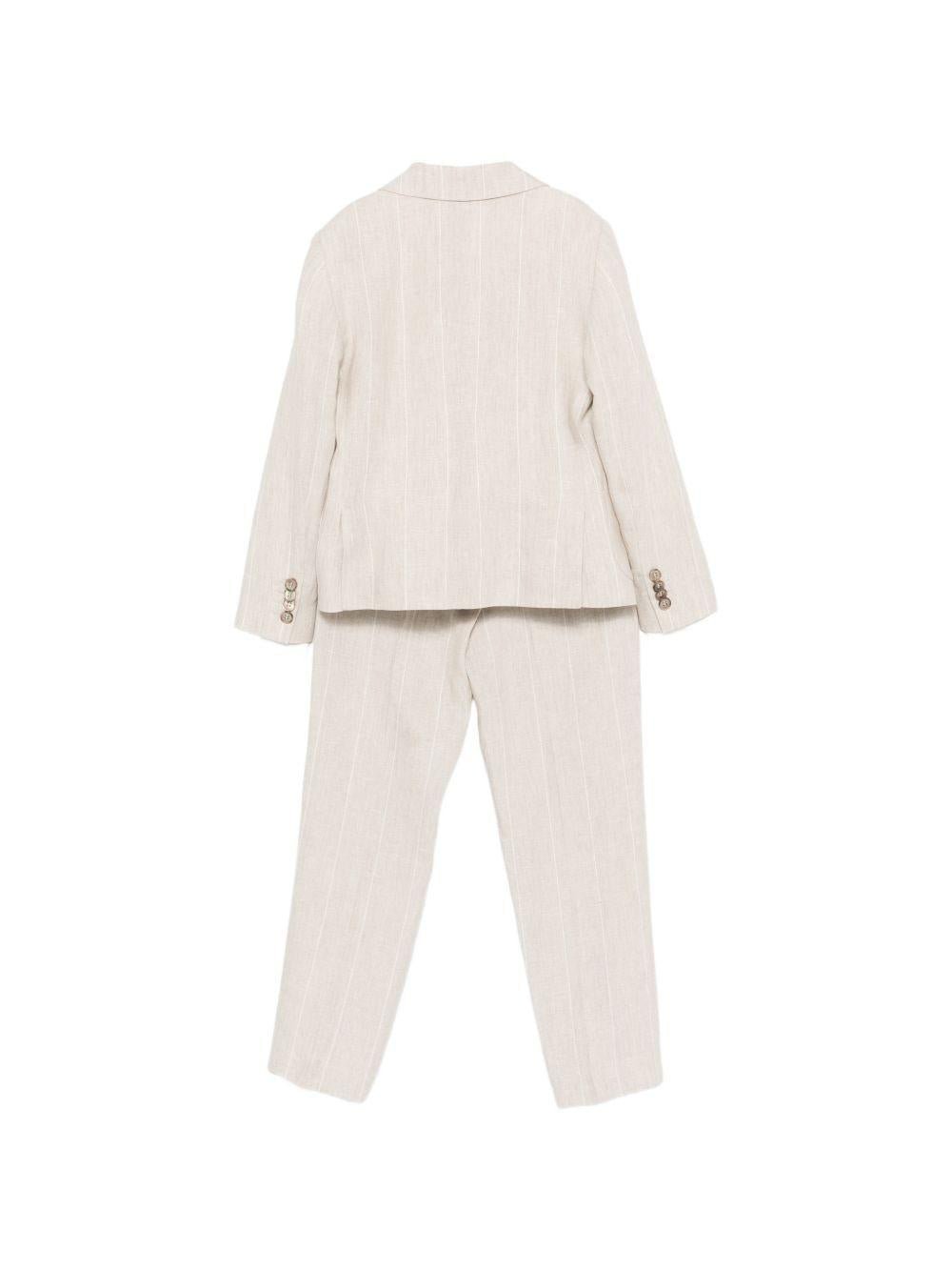 Completo per bambino Colorichiari beige con motivo gessato (5 pezzi) - Rubino Kids