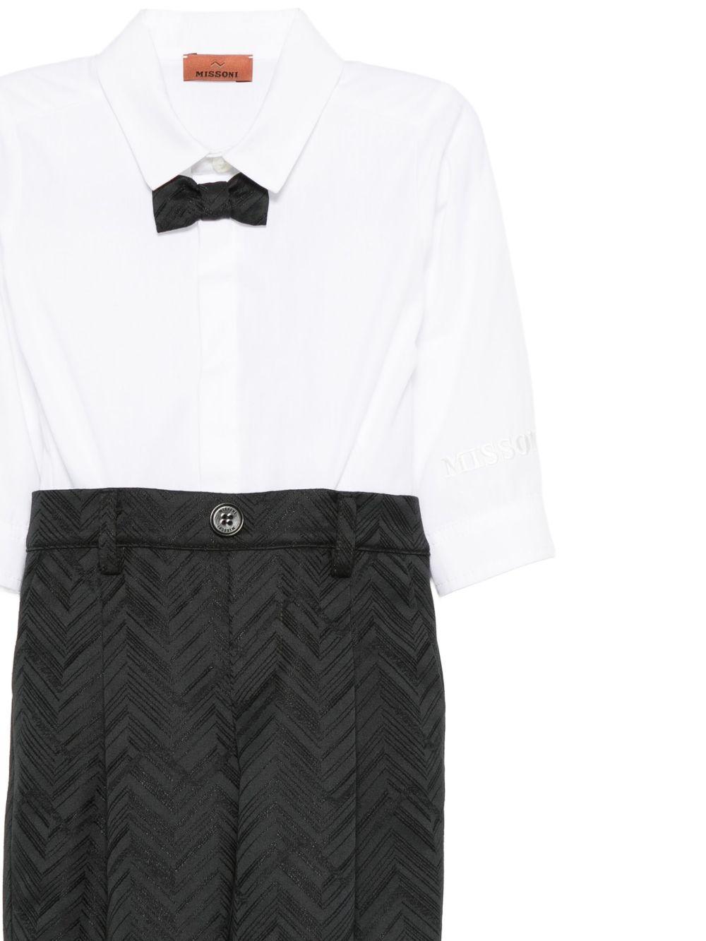 Completo per neonato Missoni Kids bianco e nero con papillon - Rubino Kids