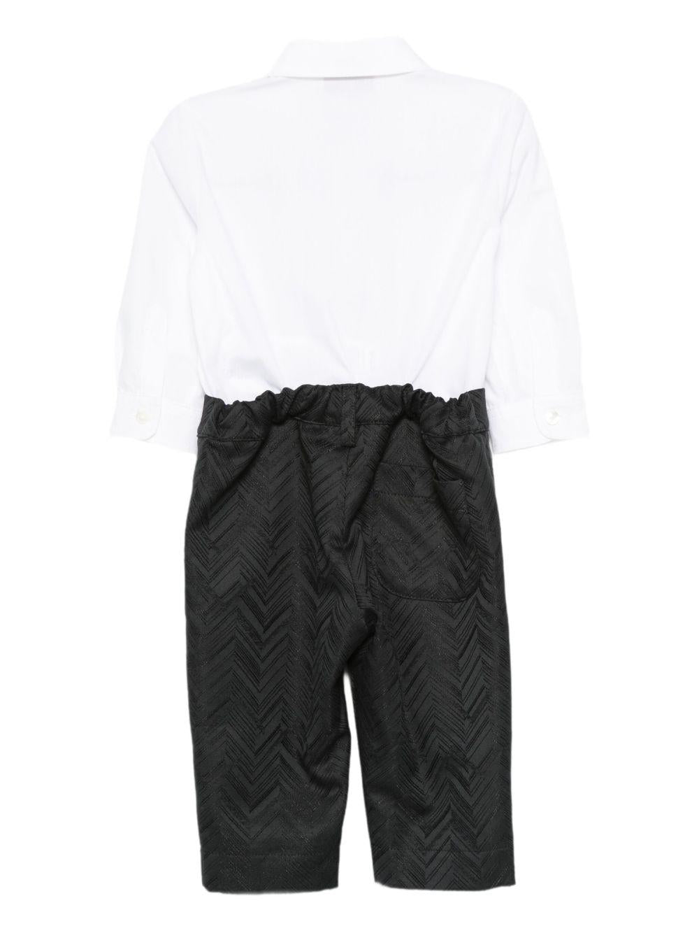 Completo per neonato Missoni Kids bianco e nero con papillon - Rubino Kids