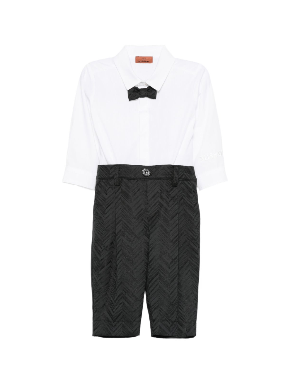 Completo per neonato Missoni Kids bianco e nero con papillon - Rubino Kids