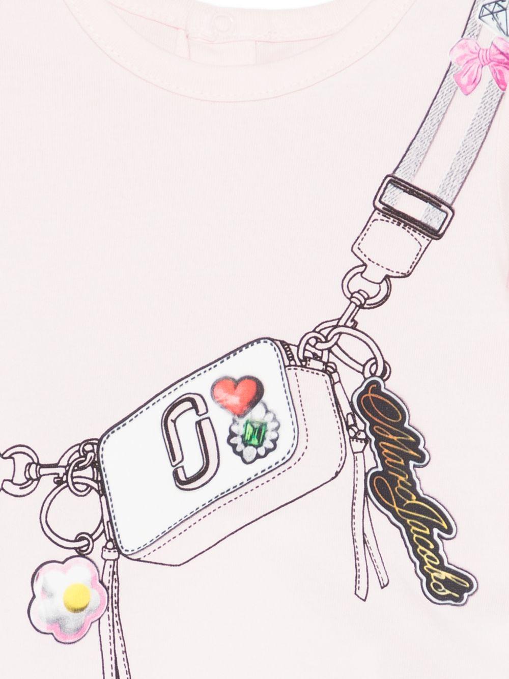 Completo t-shirt e shorts per bambina The Marc Jacobs Kids rosa con stampa grafica - Rubino Kids