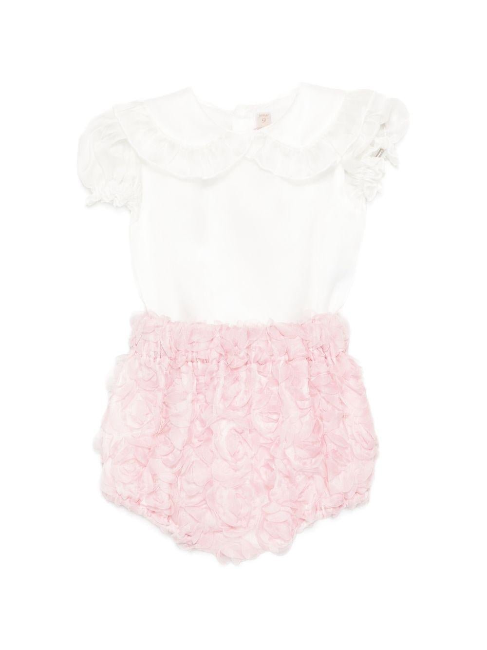 Completo t-shirt e shorts per neonata La Stupenderia multicolore con dettagli floreali - Rubino Kids