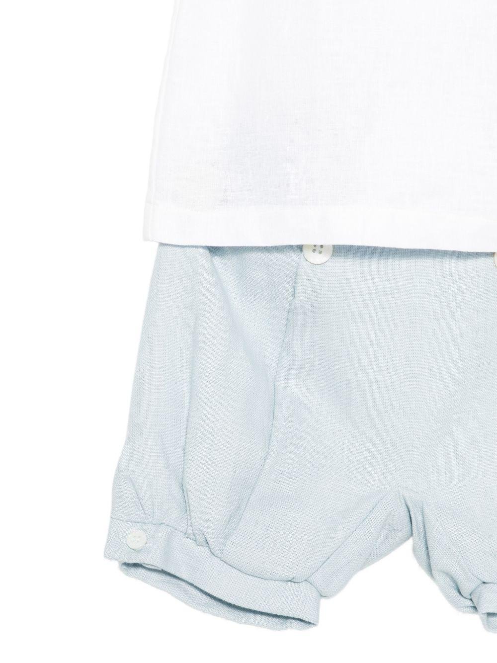 Completo t-shirt e shorts per neonato La Stupenderia multicolore con colletto classico - Rubino Kids