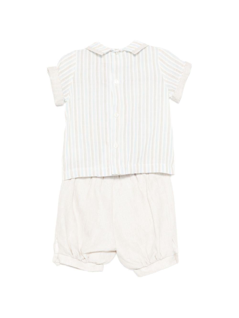 Completo t-shirt e shorts per neonato La Stupenderia multicolore con motivo a righe - Rubino Kids