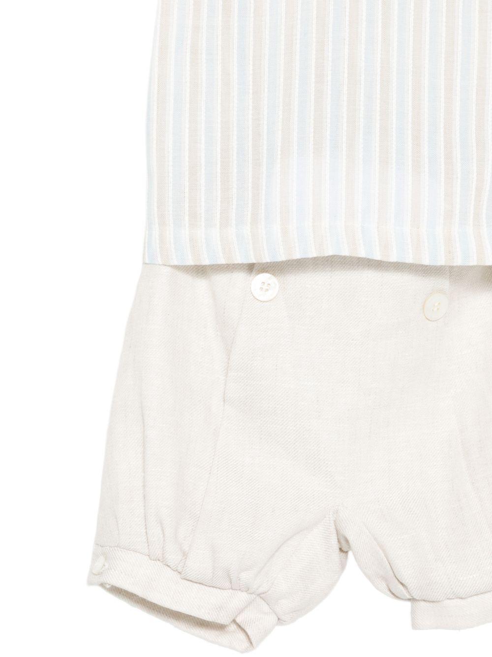 Completo t-shirt e shorts per neonato La Stupenderia multicolore con motivo a righe - Rubino Kids