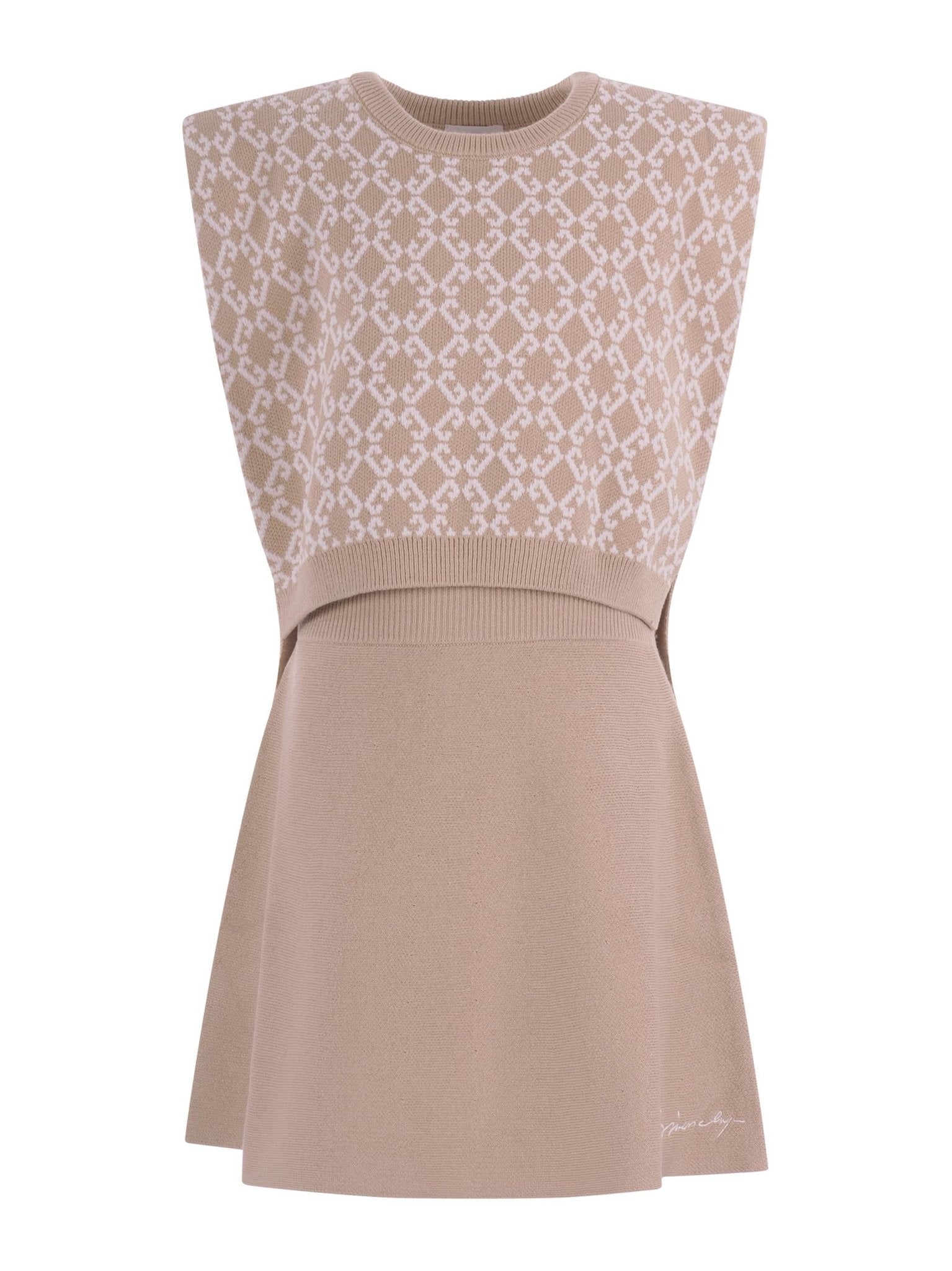 Completo top e gonna per bambina Givenchy Kids beige con motivo intarsiato - Rubino Kids