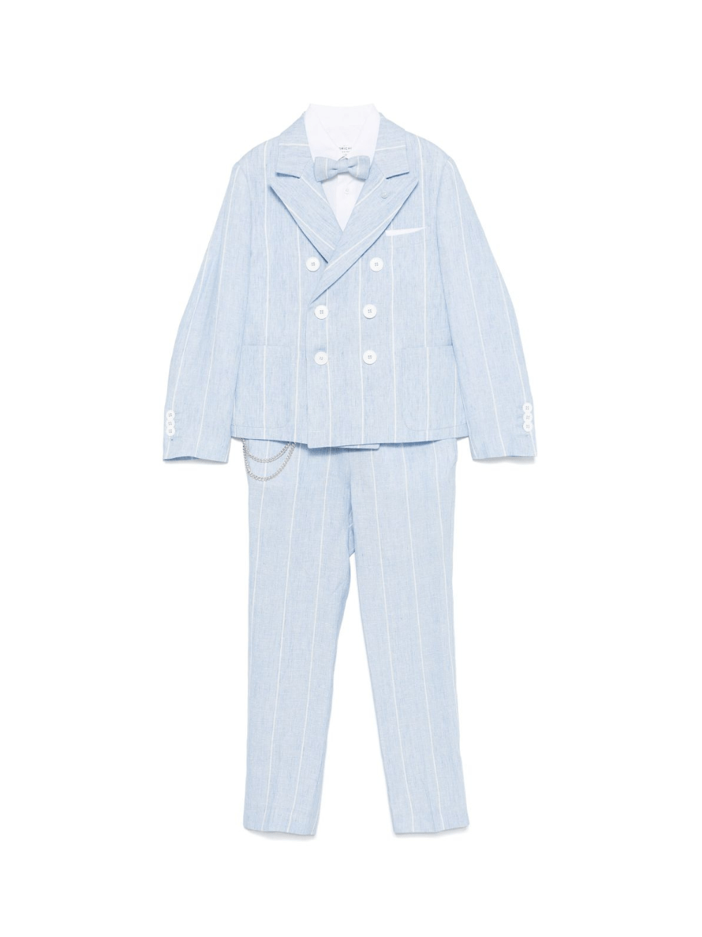 Completo tre pezzi per bambino Colorichiari azzurro con rinifitura a righe - Rubino Kids