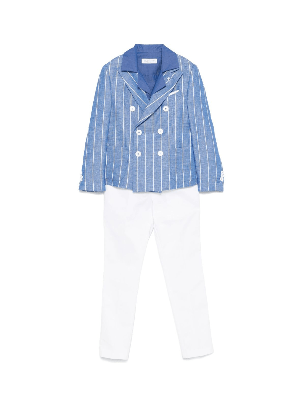 Completo tre pezzi per bambino Colorichiari blu gessato - Rubino Kids