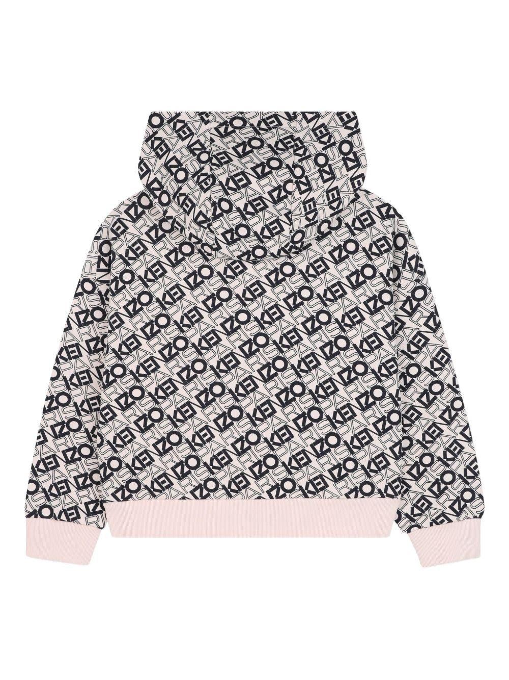 Completo tuta sportiva per bambina Kenzo Kids rosa con stampa con logo all - over - Rubino Kids