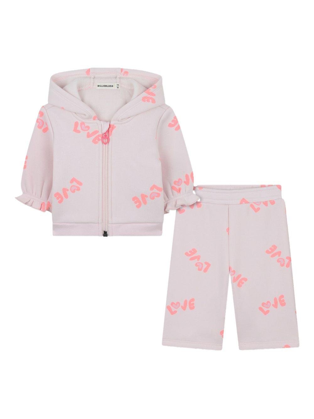Completo tuta sportiva per neonata Billieblush rosa con stampa Love all - over - Rubino Kids