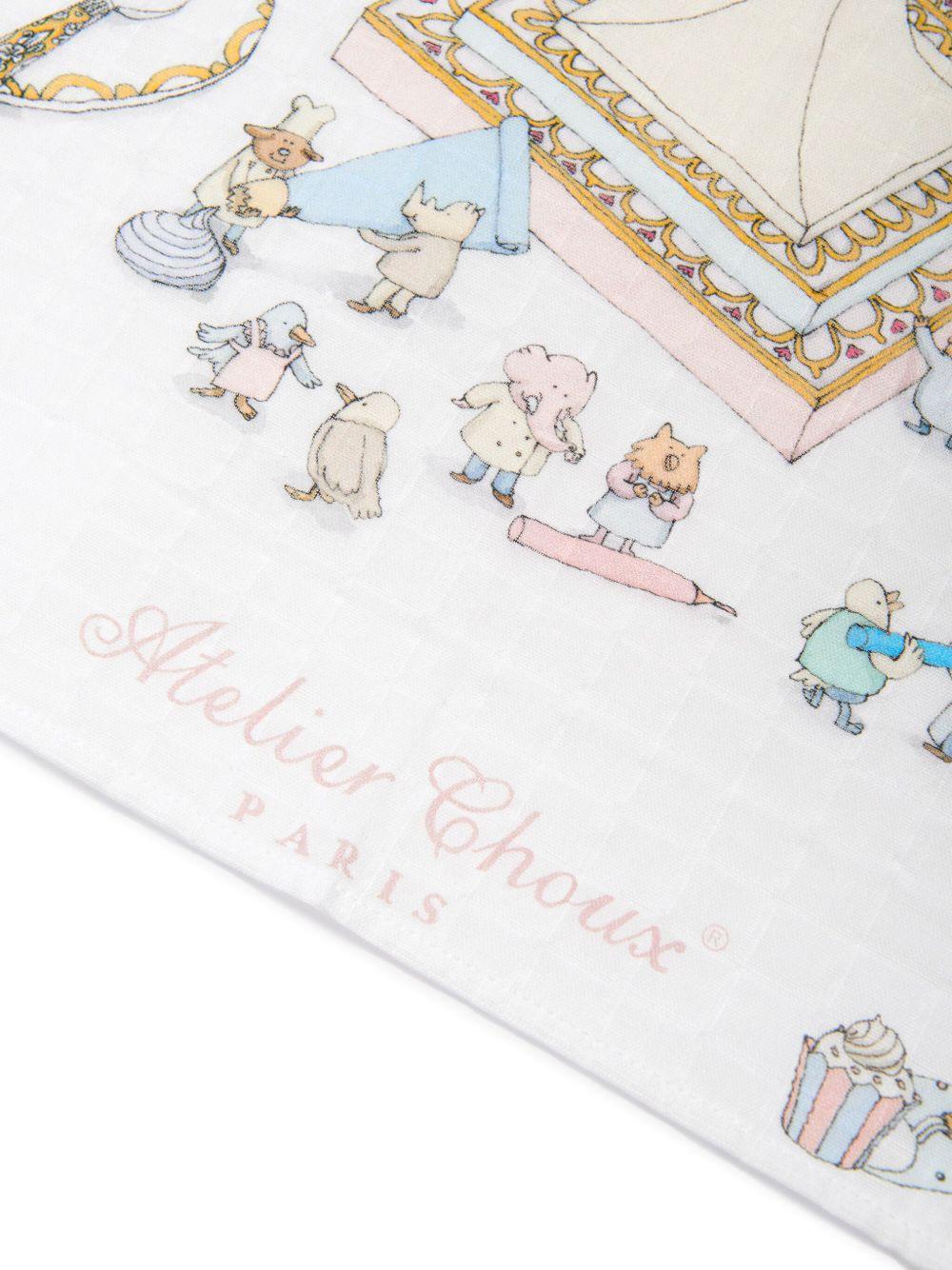 Coperta Le Gâteau per neonati Atelier Choux multicolore con stampa grafica - Rubino Kids