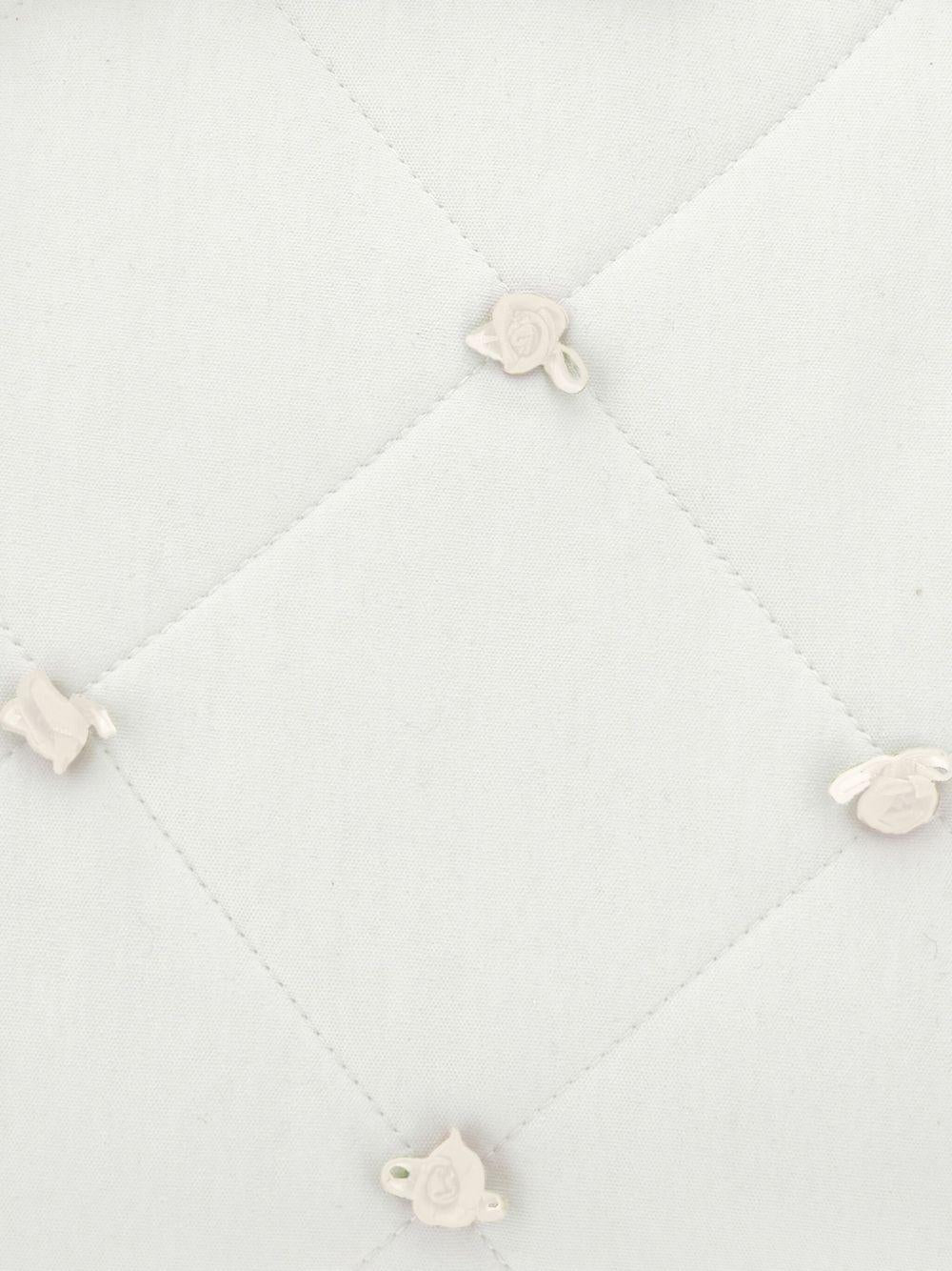 Coperta per neonata Monnalisa bianca con applicazione a fiori - Rubino Kids