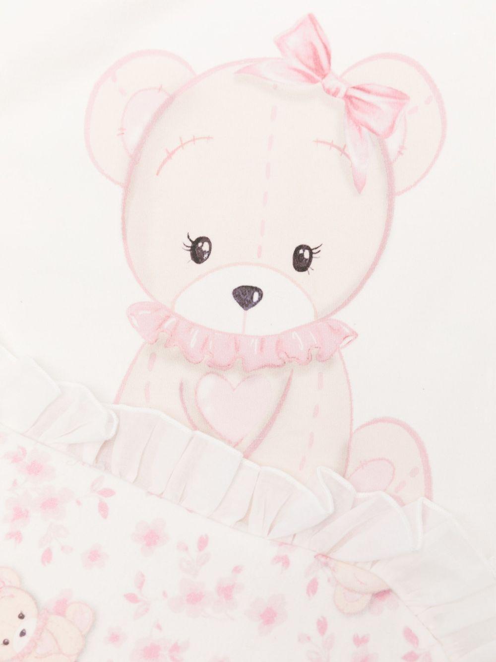 Coperta per neonata Monnalisa rosa con stampa orsacchiotto - Rubino Kids