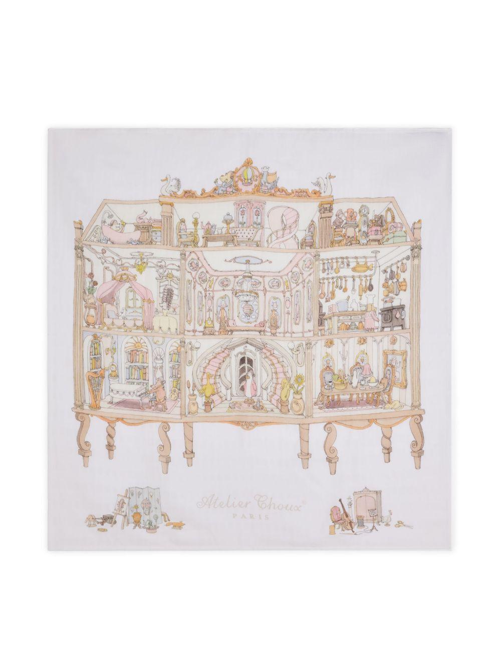 Coperta per neonati Atelier Choux multicolore con stampa illustrazione - Rubino Kids