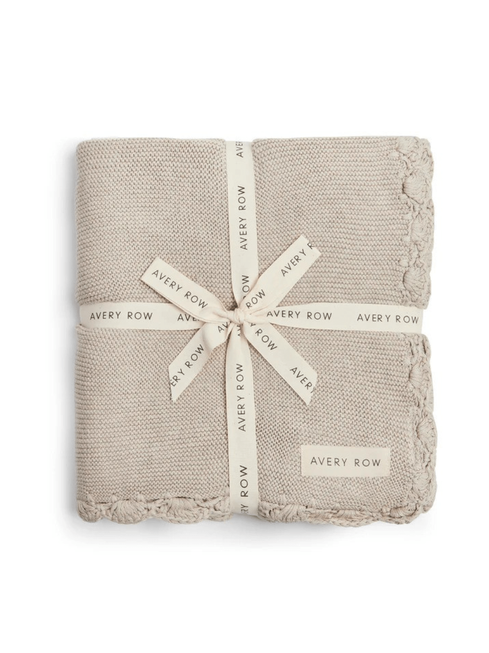 Coperta per neonati Avery Row beige con orlo smerlato - Rubino Kids