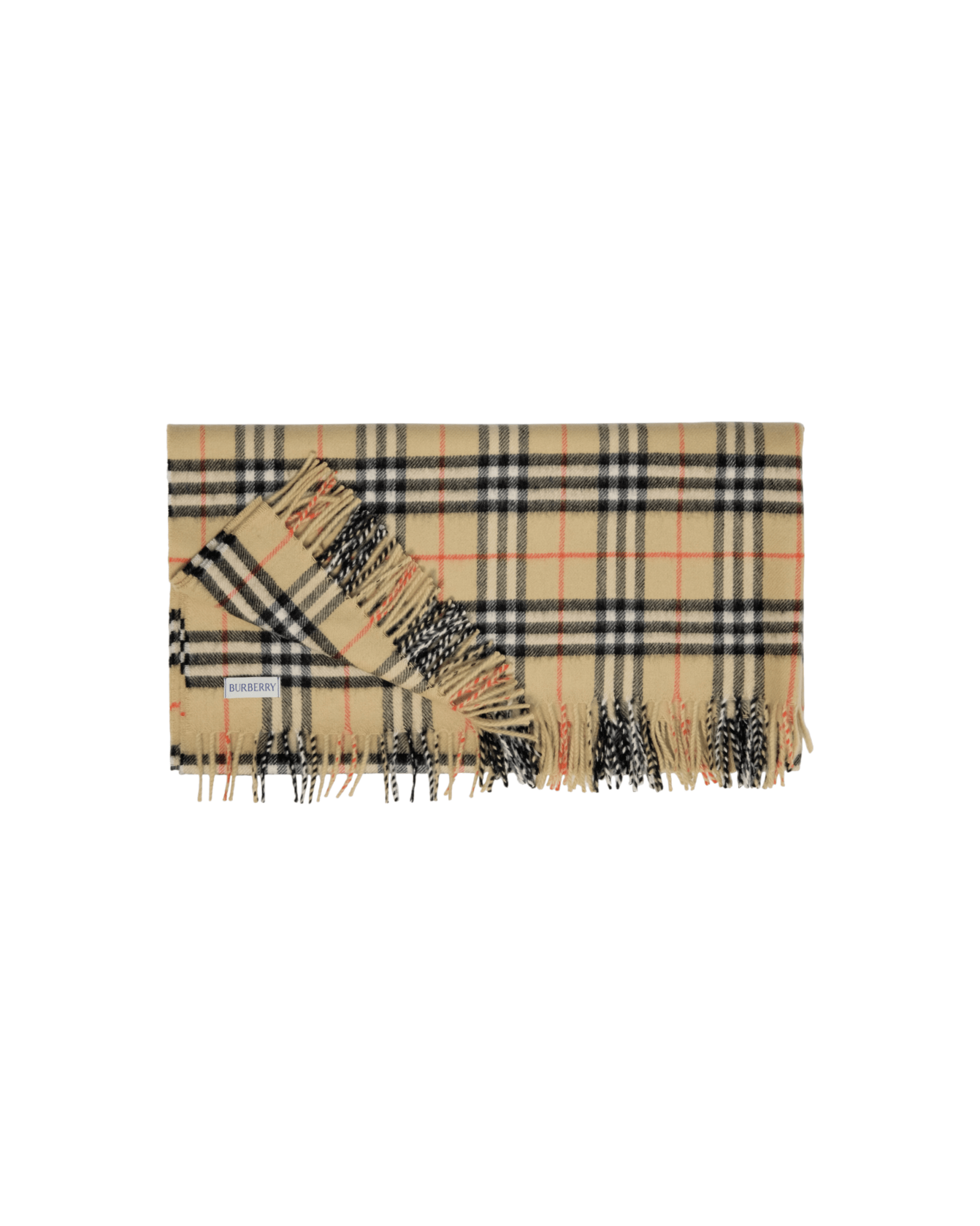 Coperta per neonati Burberry Kids beige sabbia con bordo sfragiato - Rubino Kids