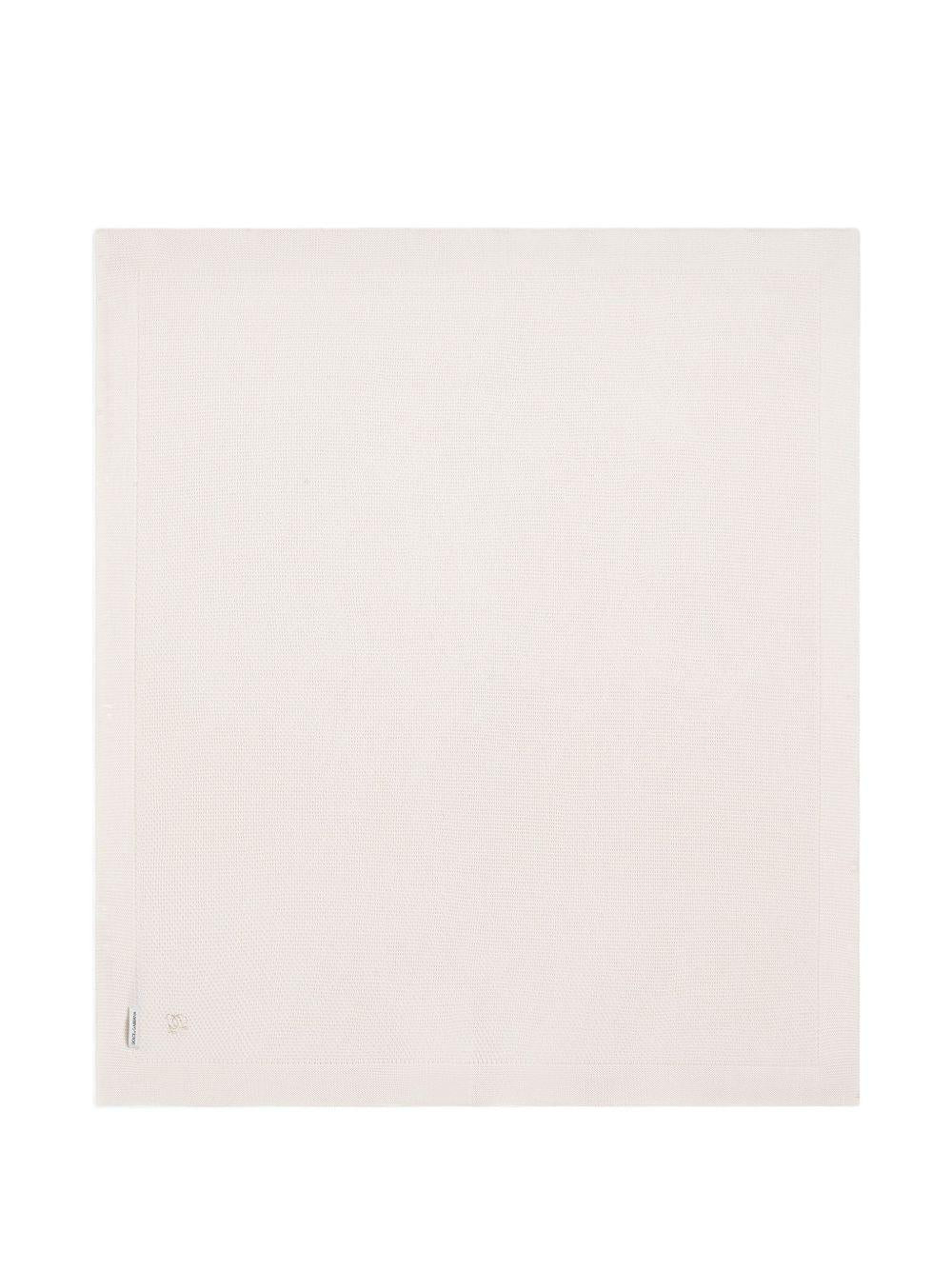 Coperta per neonati Dolce & Gabbana Kids bianca con finitura in rilievo - Rubino Kids