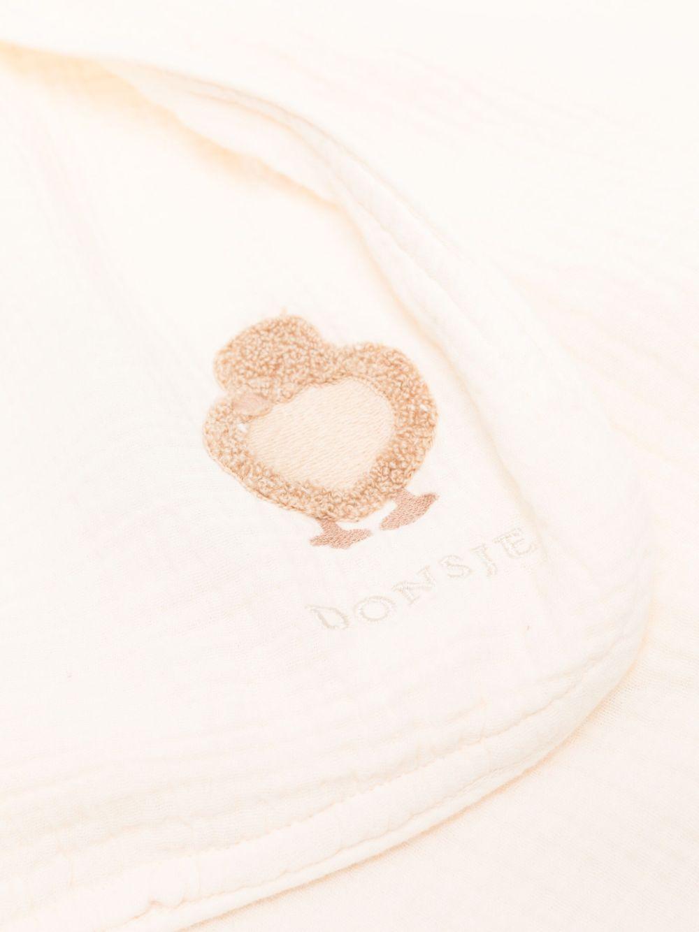 Coperta per neonati Donsje bianca con ricamo uccellino - Rubino Kids