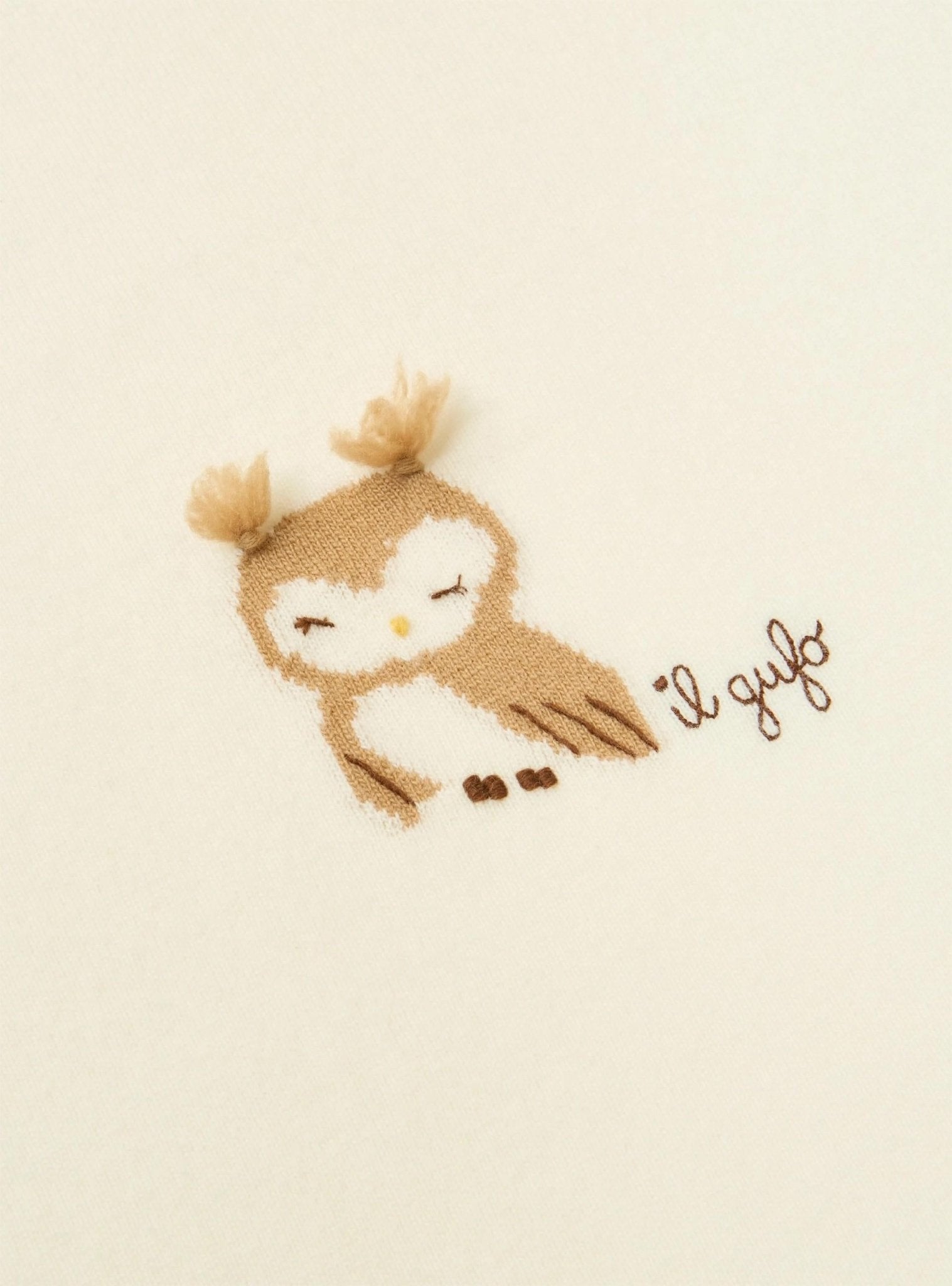 Coperta per neonati Il Gufo beige con motivo gufo - Rubino Kids