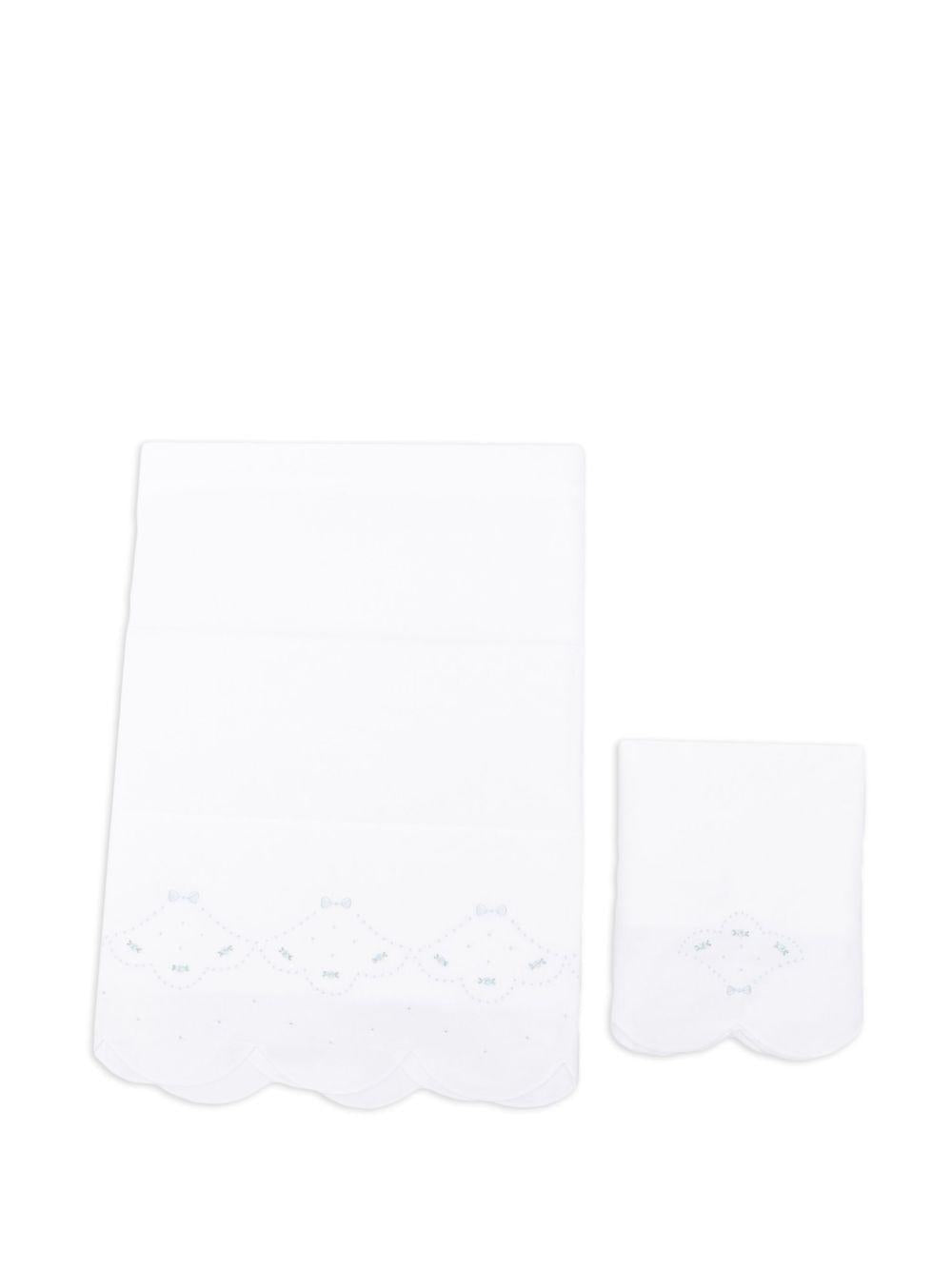 Coperta per neonati Mariella Ferrari bianca con bordo smerlato - Rubino Kids