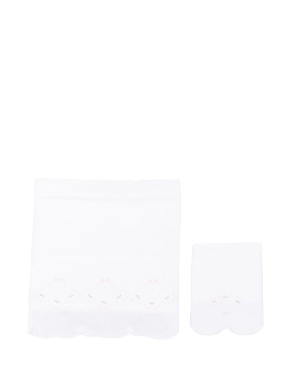 Coperta per neonati Mariella Ferrari bianca con bordo smerlato - Rubino Kids